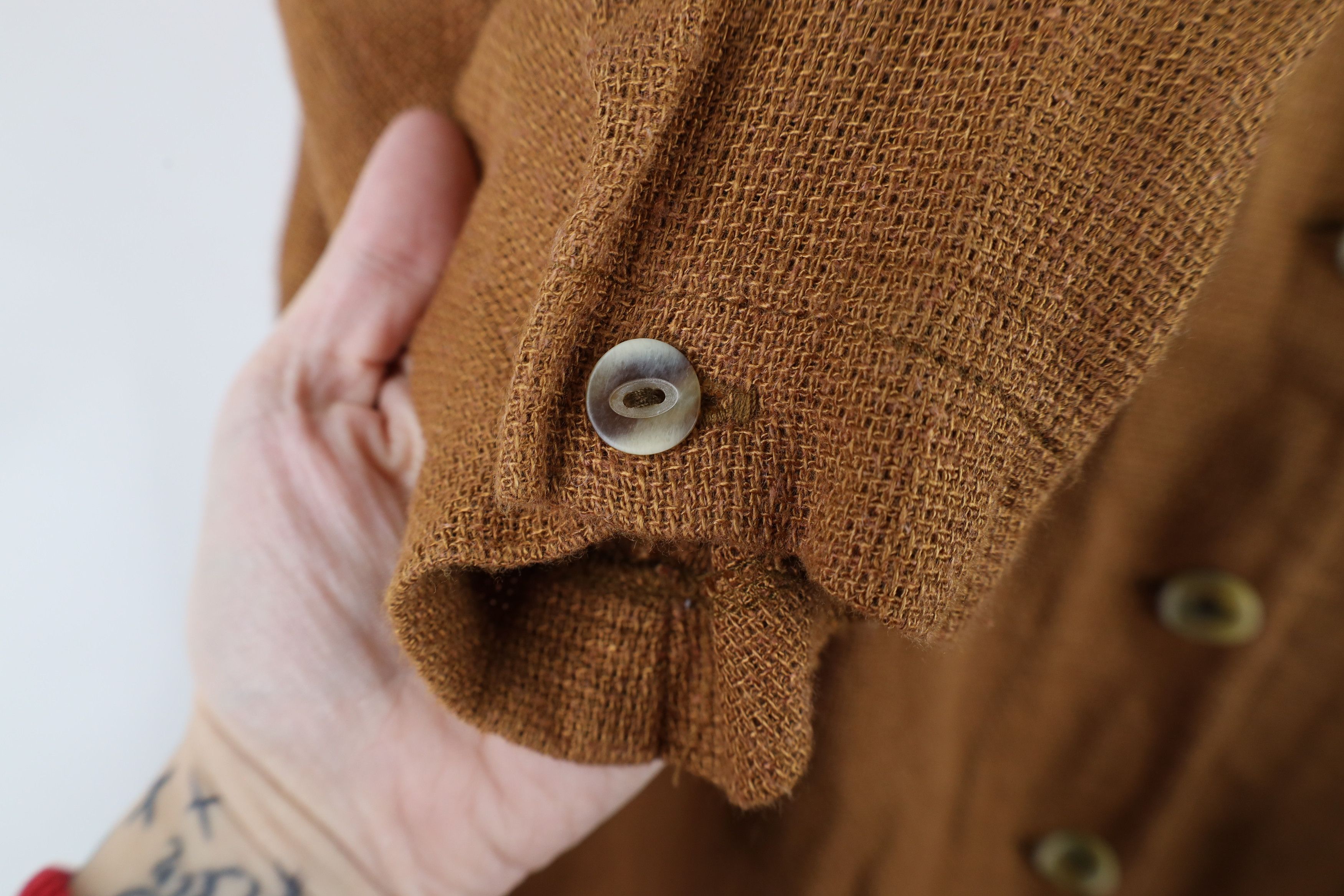 Vintage Vintage 90s Lagenlook Linen Blend Tunic Button Shirt Brown Size XXL / US 16-18 / IT 52-54 - 6 Thumbnail