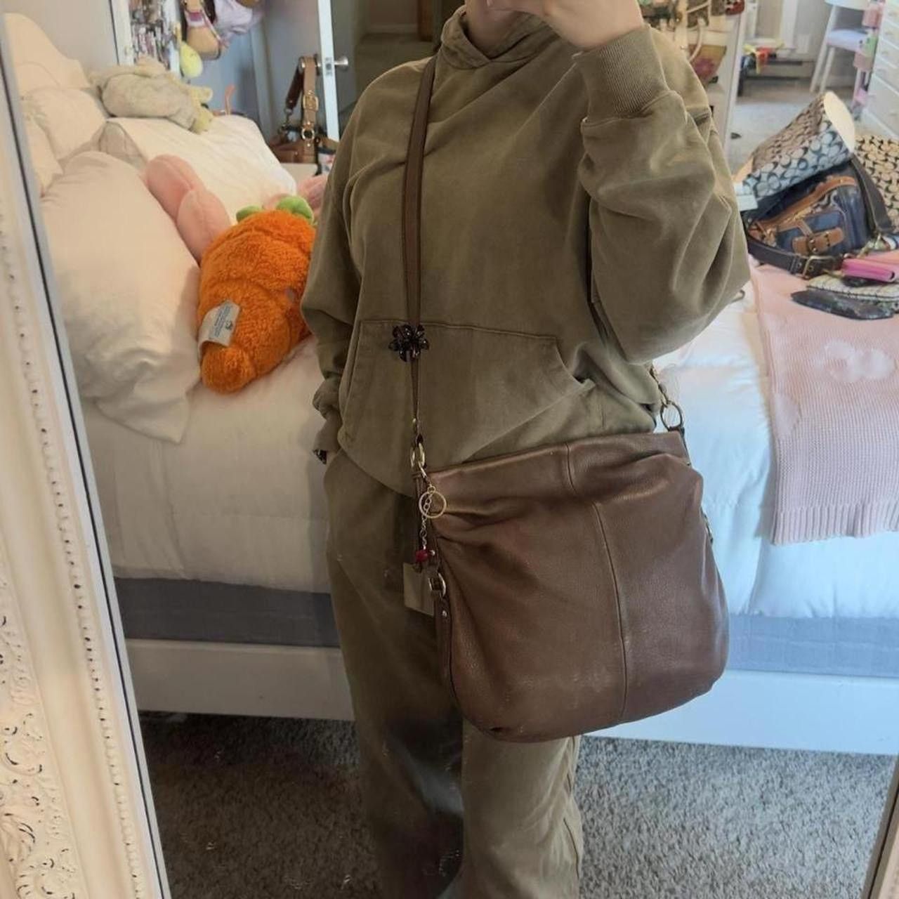 Furla Furla Large Brown Leather Crossbody Bag Size ONE SIZE - 8 Thumbnail