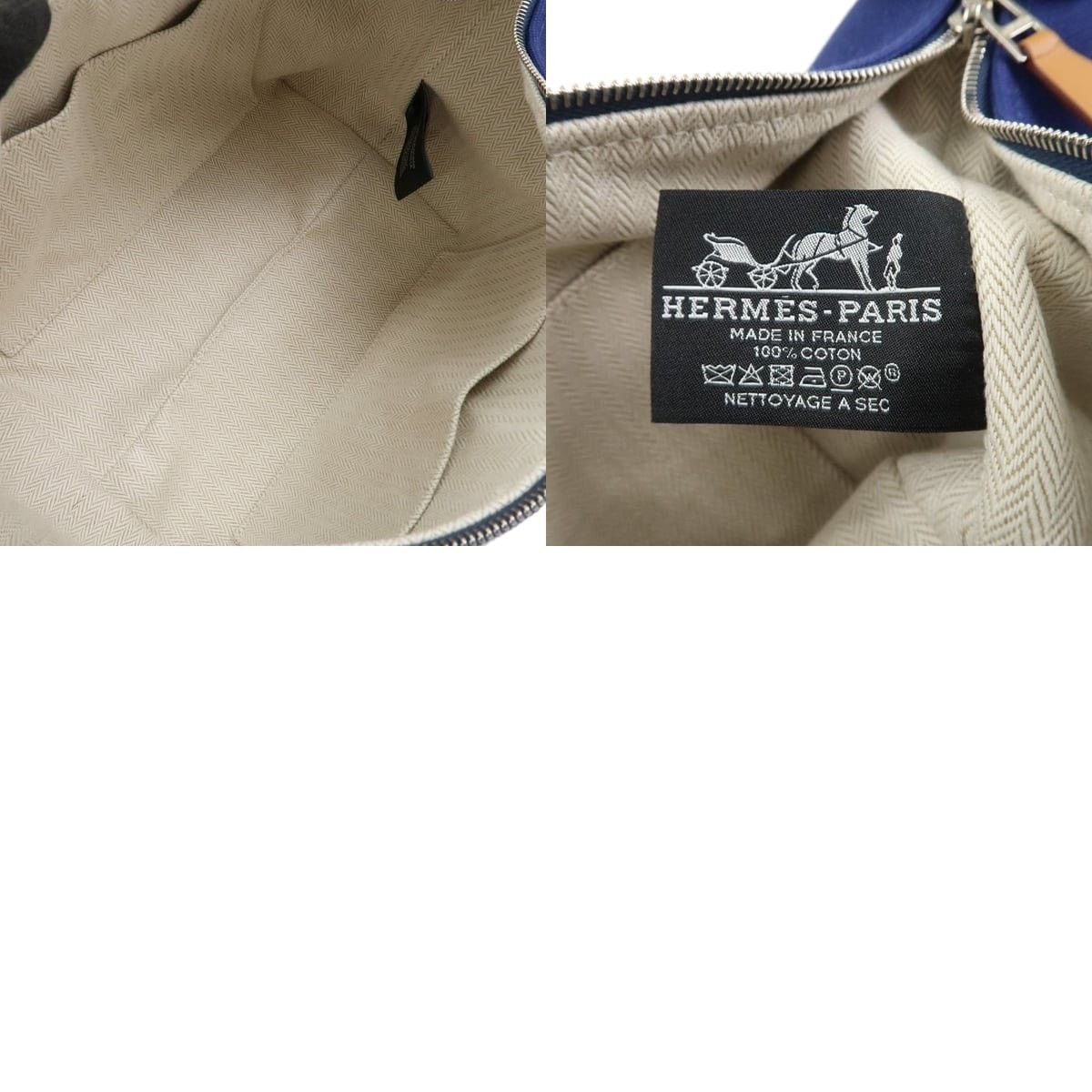 Hermes Hermes Bride A Brac PM Canvas Cosmetic Pouch Navy Size ONE SIZE - 5 Thumbnail