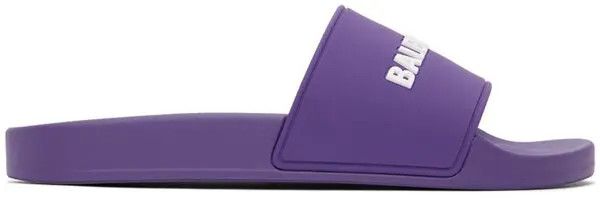 image of Balenciaga O1In1G1223 Slides In Purple & White in Purple/White, Women's (Size 7)
