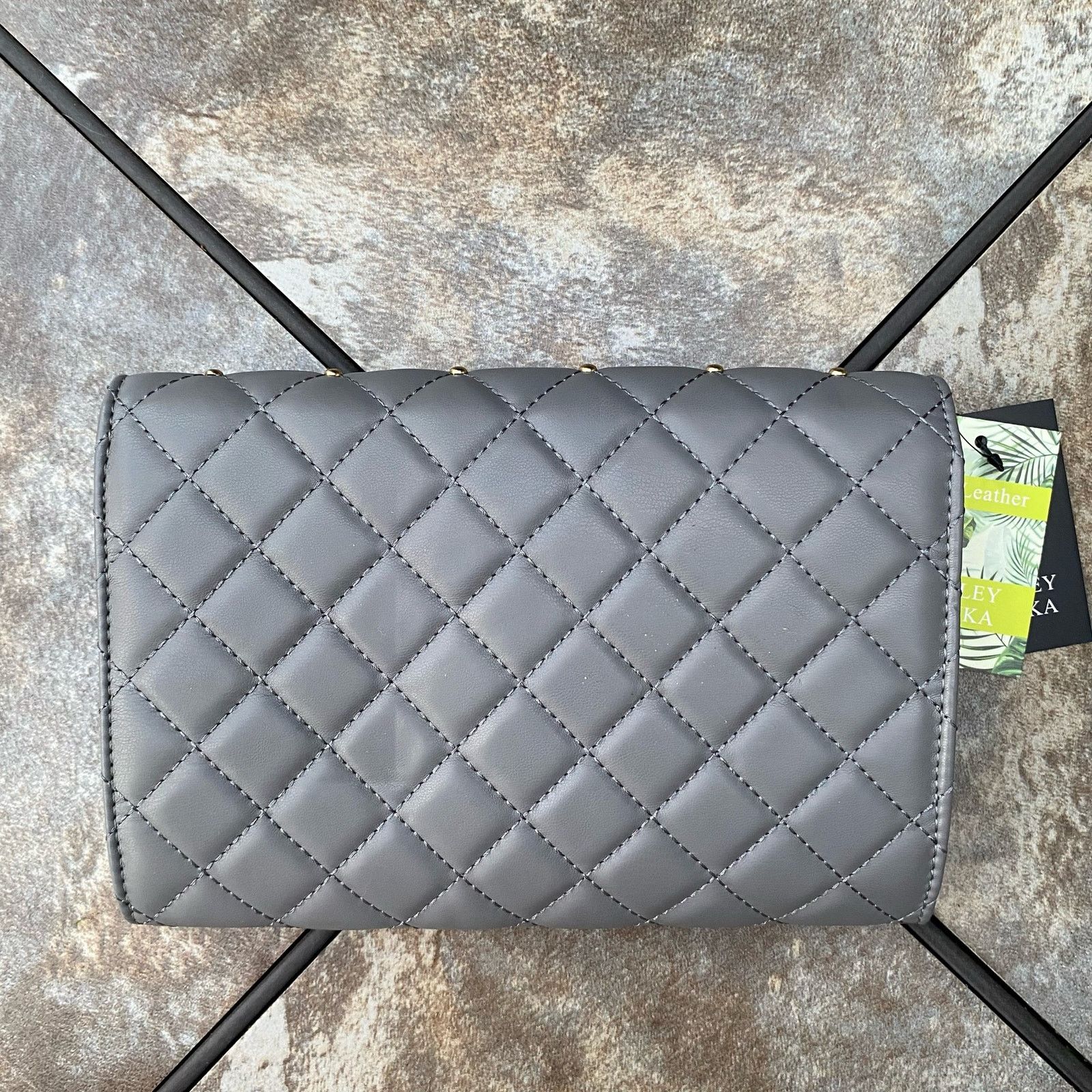 Badgley Mischka BADGLEY MISCHKA Plum Diamond Quilt Convertible Crossbody Bag Size ONE SIZE - 3 Thumbnail