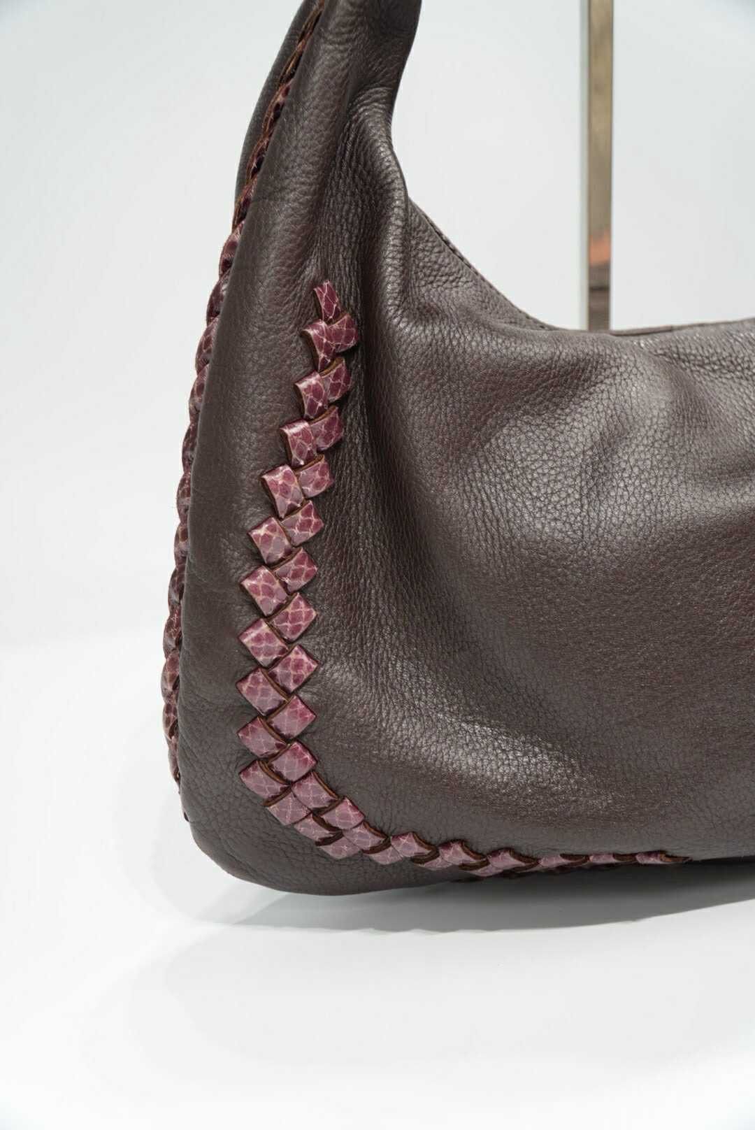 Bottega Veneta Bottega Veneta Brown Leather Hobo Bag Woven Design Size ONE SIZE - 2 Thumbnail