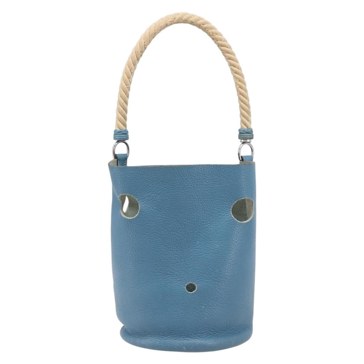 Hermes HERMES Manjoire Shoulder Bag Leather Light Blue Silver Auth Size ONE SIZE - 2 Thumbnail
