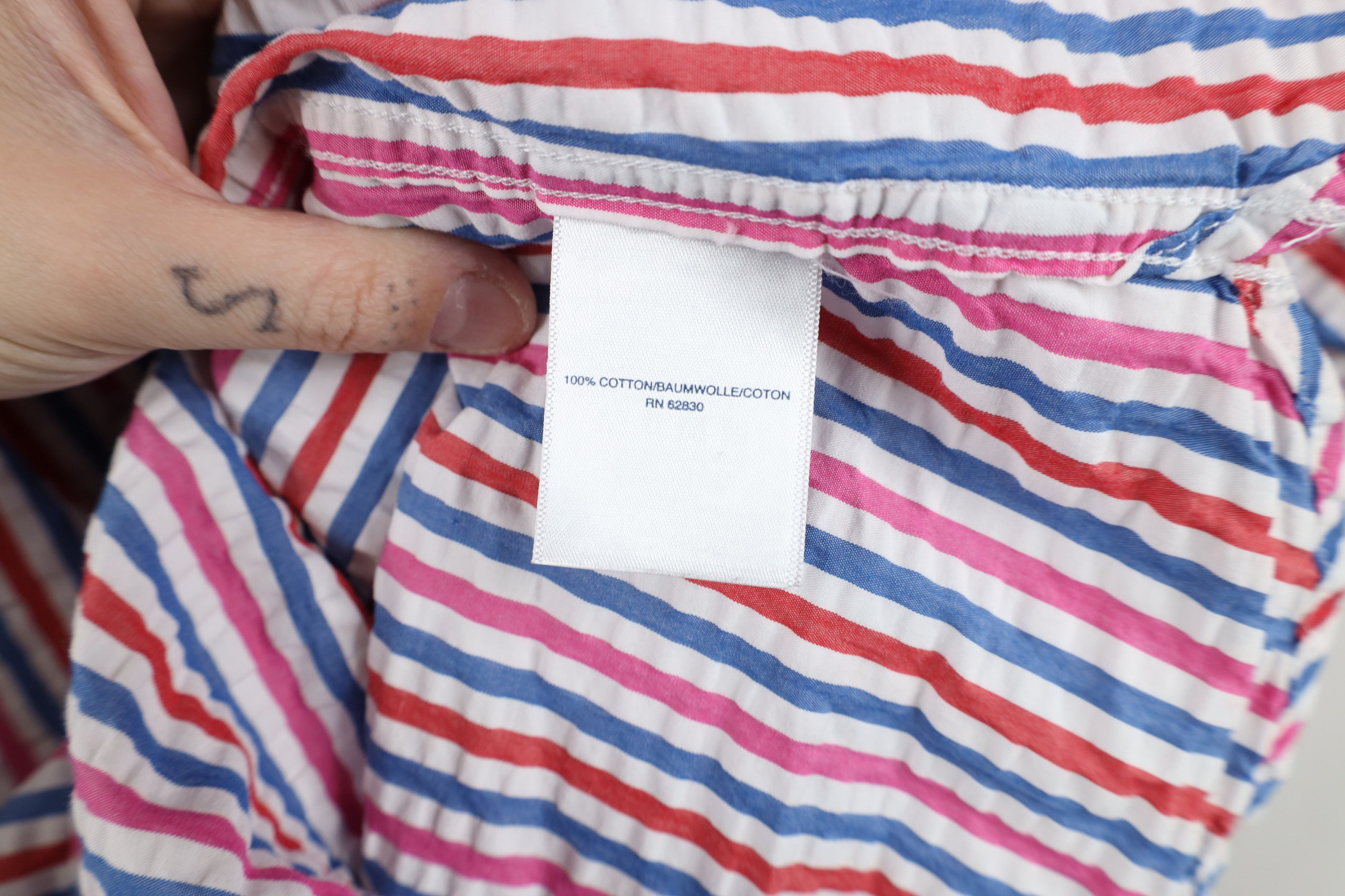 Lands' End Vintage Lands End Seer Sucker Short Sleeve Button Down Shirt Size US L / EU 52-54 / 3 - 8 Thumbnail