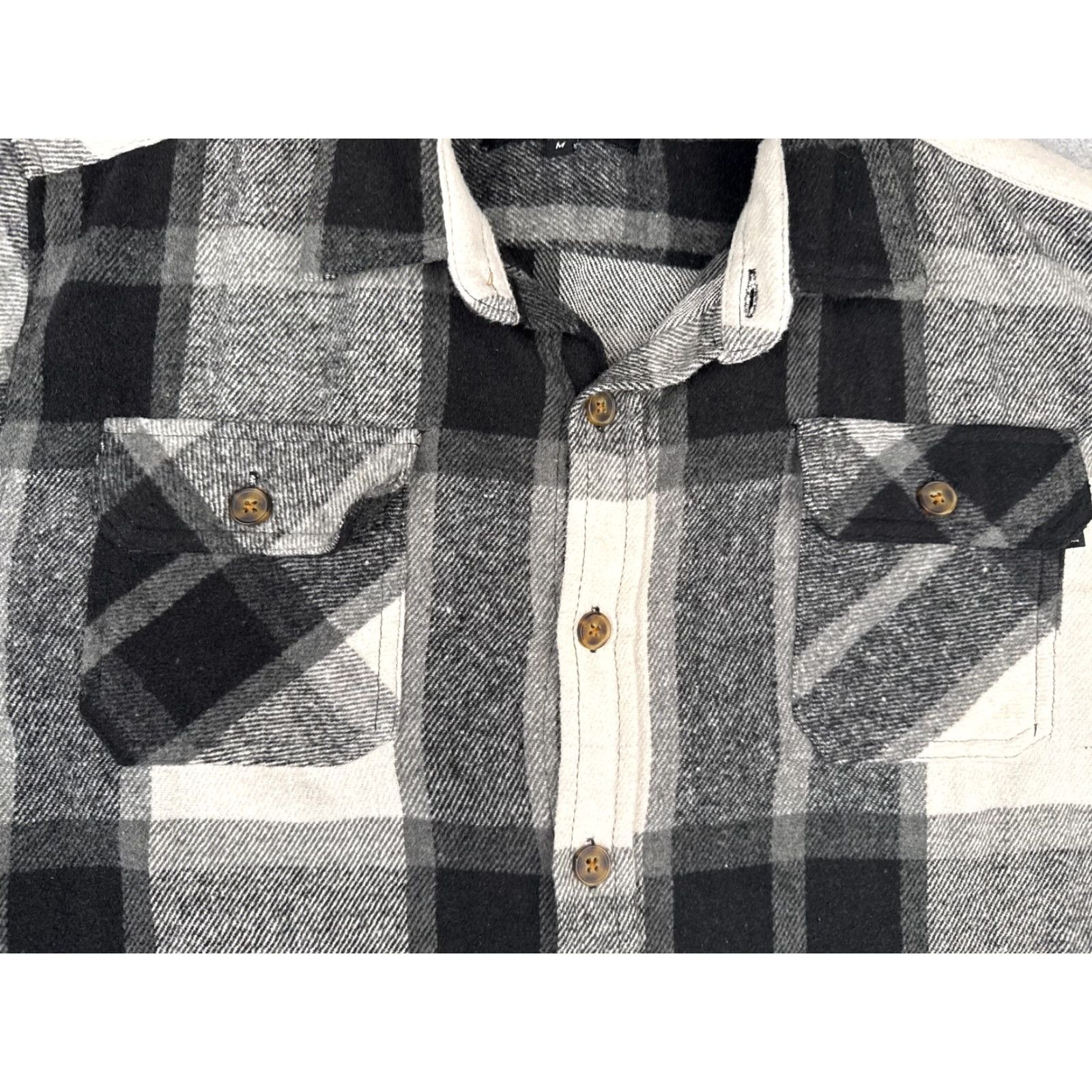 Vintage Molokai Surf Co Shirt Men Medium Black White Plaid Flannel Button Cotton Blend Size US M / EU 48-50 / 2 - 6 Thumbnail
