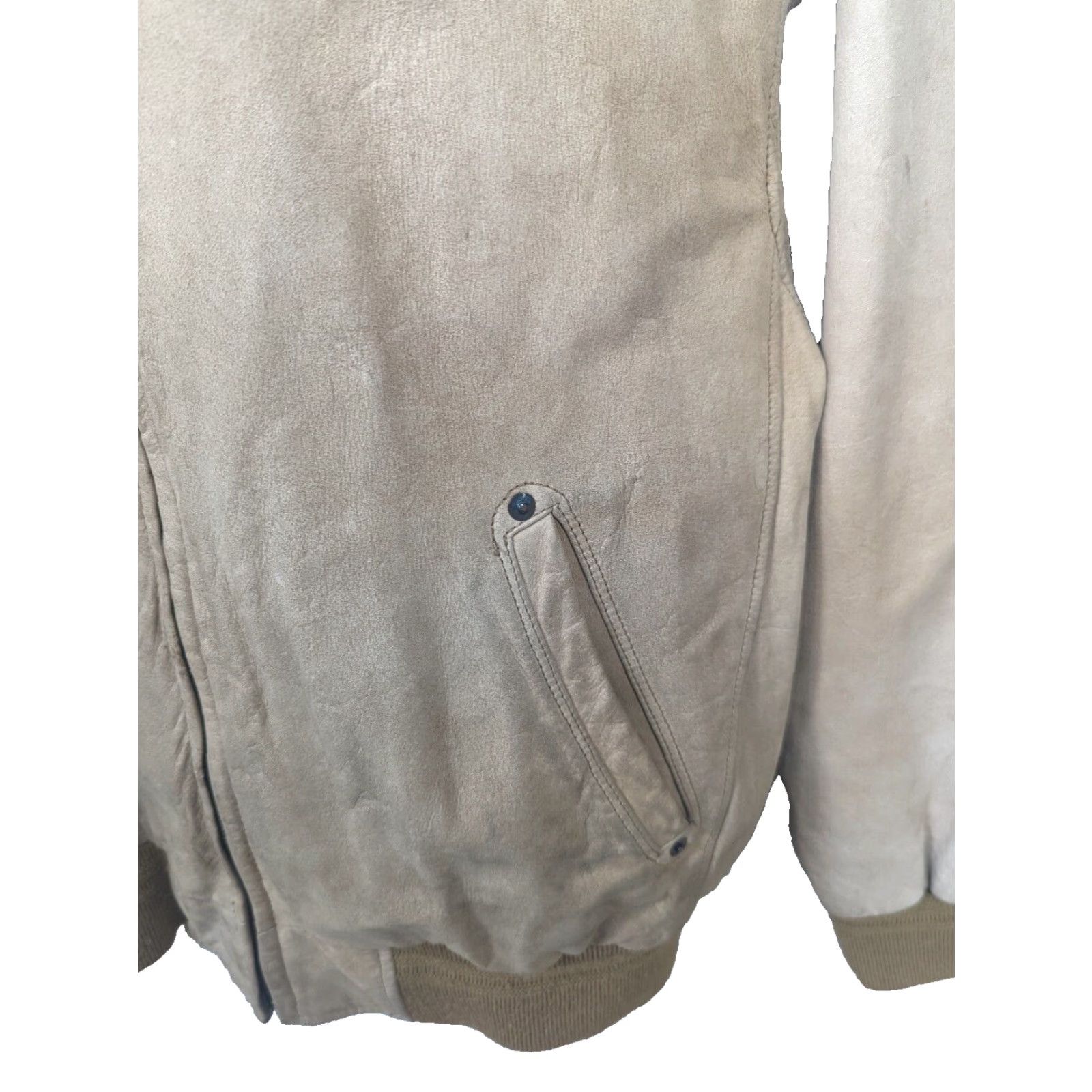 Vintage VINTAGE 90s Mens Large Suede Leather Bomber Jacket Aviator Brown Flight Biker Jacket Size US L / EU 52-54 / 3 - 5 Thumbnail