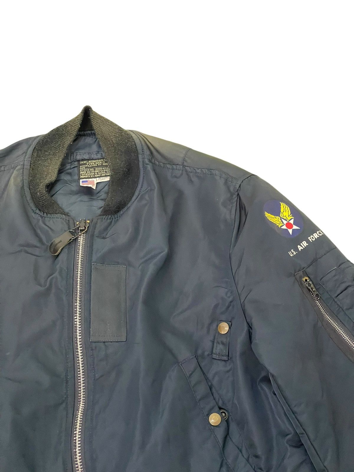 I. Spiewak And Sons Us Air Force Ma-1 Jacket Spiewak Padded Sun Faded 5🟩9 Size US L / EU 52-54 / 3 - 9 Thumbnail