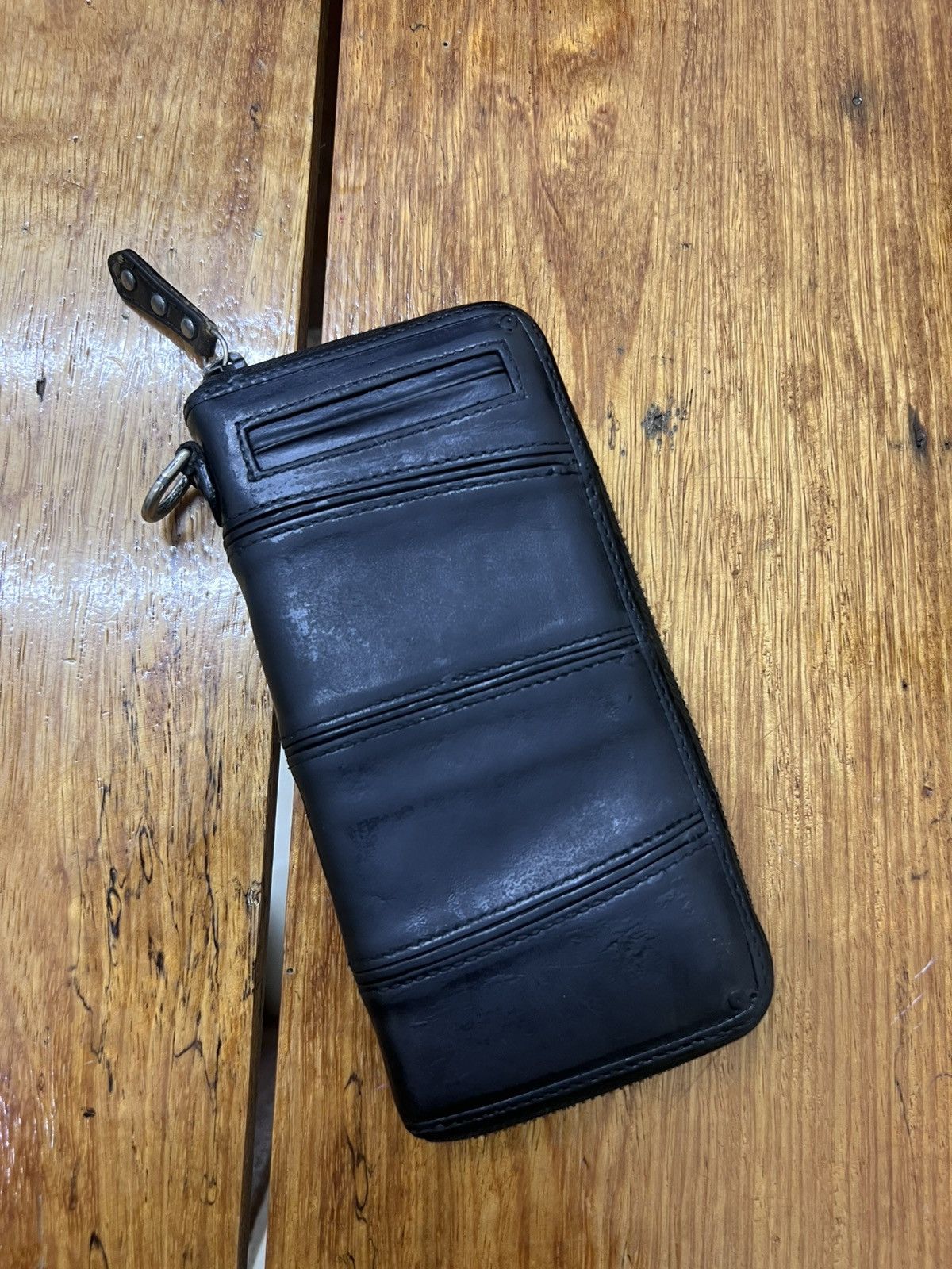 【Kmrii】Destroyed Leather Wallet 限定品 KMRii ・ケムリ・ Drop Purse・ 薄型・マルチ ウォレット
