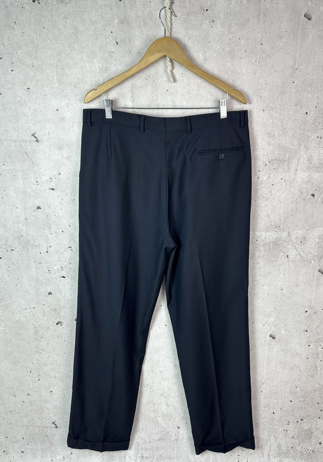 Yves Saint Laurent YSL Yves Saint Laurent Vintage 90s Wool Navy Suit Trousers Size US 36 / EU 52 - 9 Thumbnail
