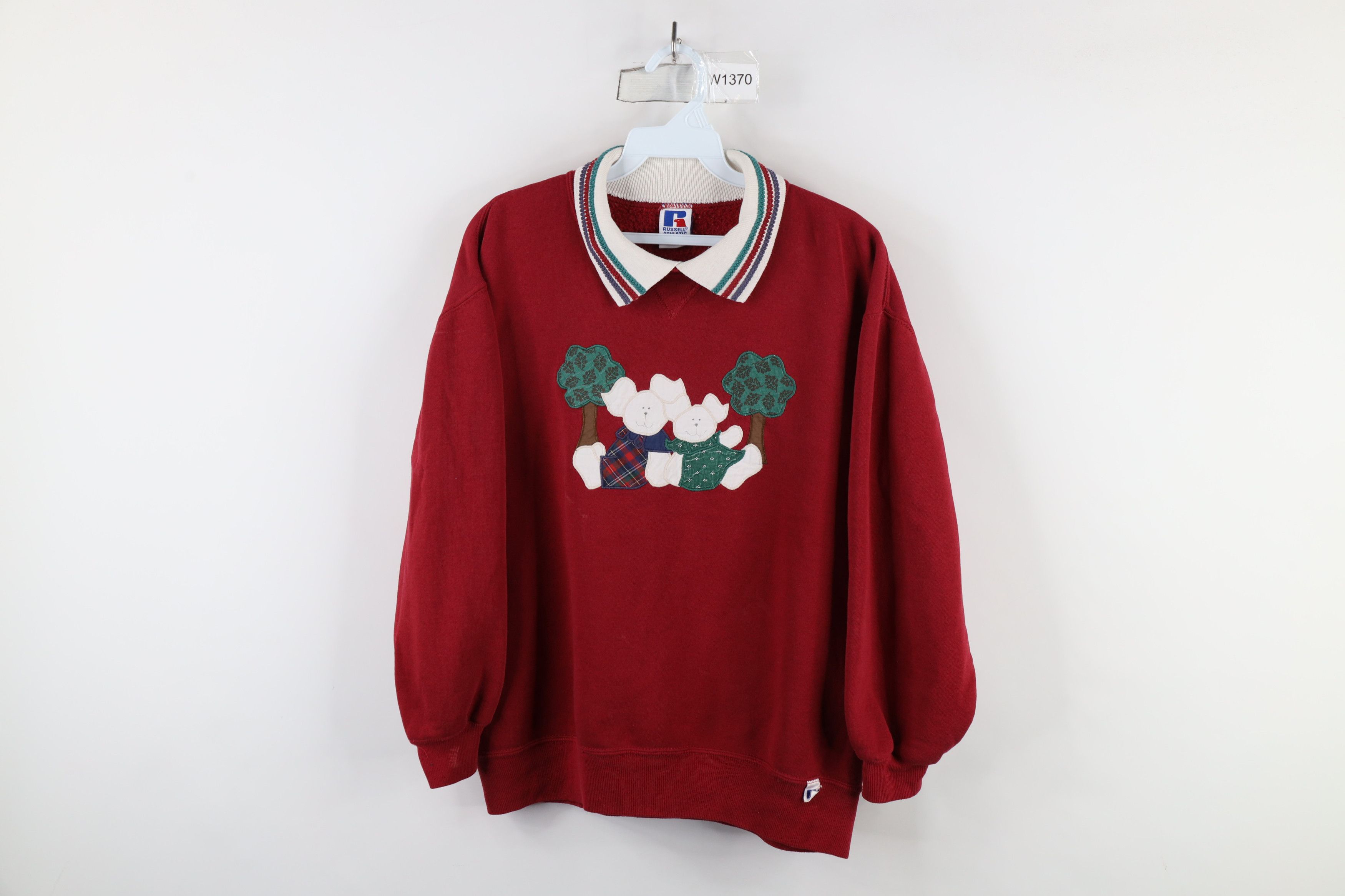 Russell Athletic × Vintage Vintage 90s Russell Athletic Rabbit Collared Sweatshirt USA Size M / US 6-8 / IT 42-44 - 1 Thumbnail