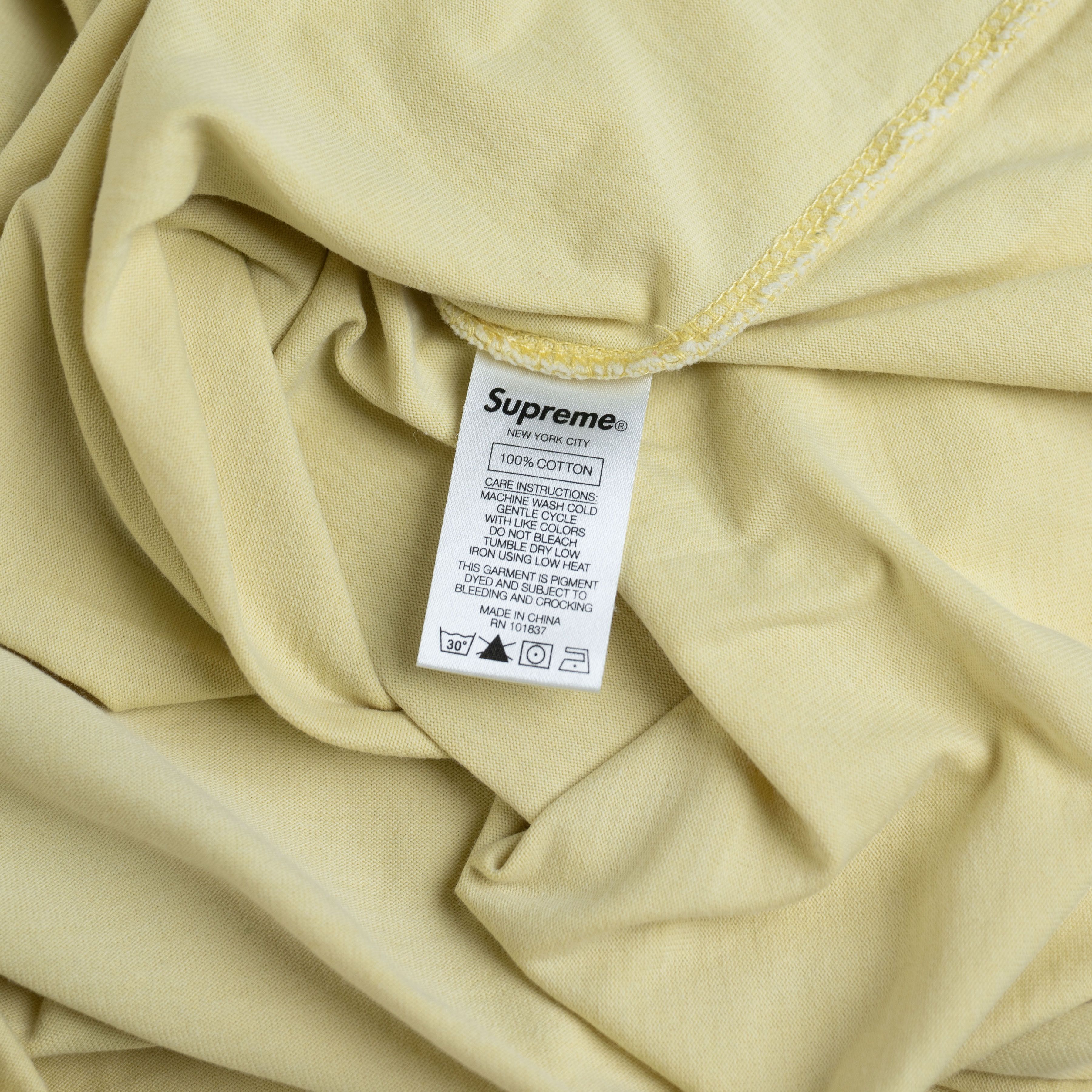 Supreme Supreme SS19 2019 Pale Yellow Pocket Script Logo Tee Shirt Size US L / EU 52-54 / 3 - 4 Thumbnail