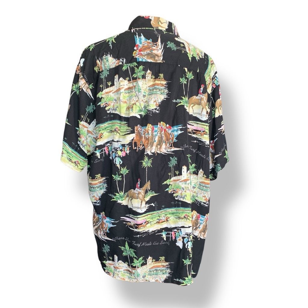 Vintage Vintage Kahala Hawaiian Shirt Black Horse Racing Surf Print Size US XL / EU 56 / 4 - 4 Thumbnail