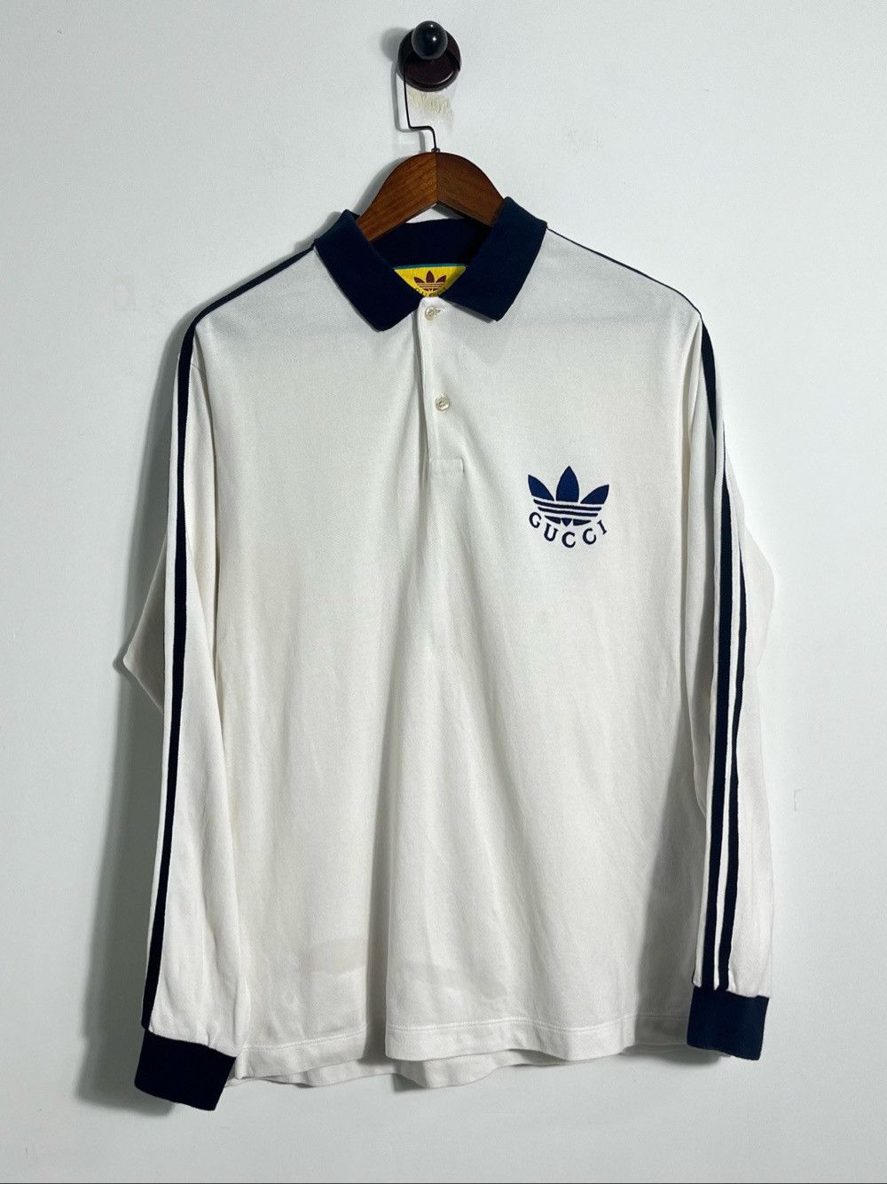 Gucci Gucci x adidas Embroidered Logo Long Sleeve Polo Size S Size US S / EU 44-46 / 1 - 1 Thumbnail