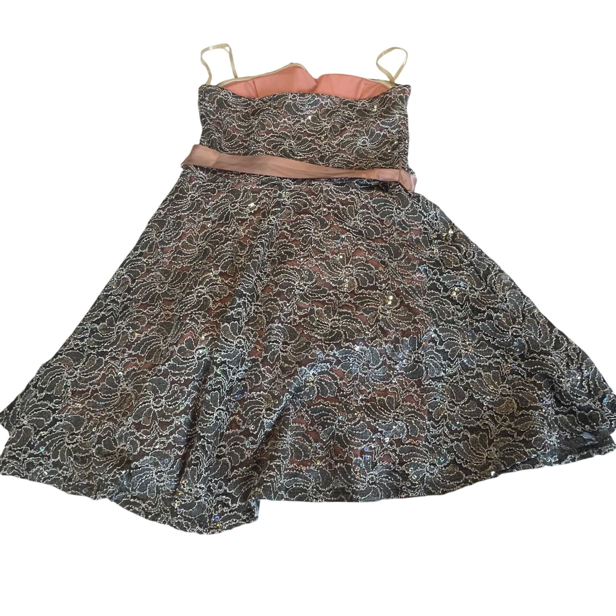 Other Delia Strapless Lace Dress Pink Satin Bow & Asymmetrical Sil Size M / US 6-8 / IT 42-44 - 10 Thumbnail