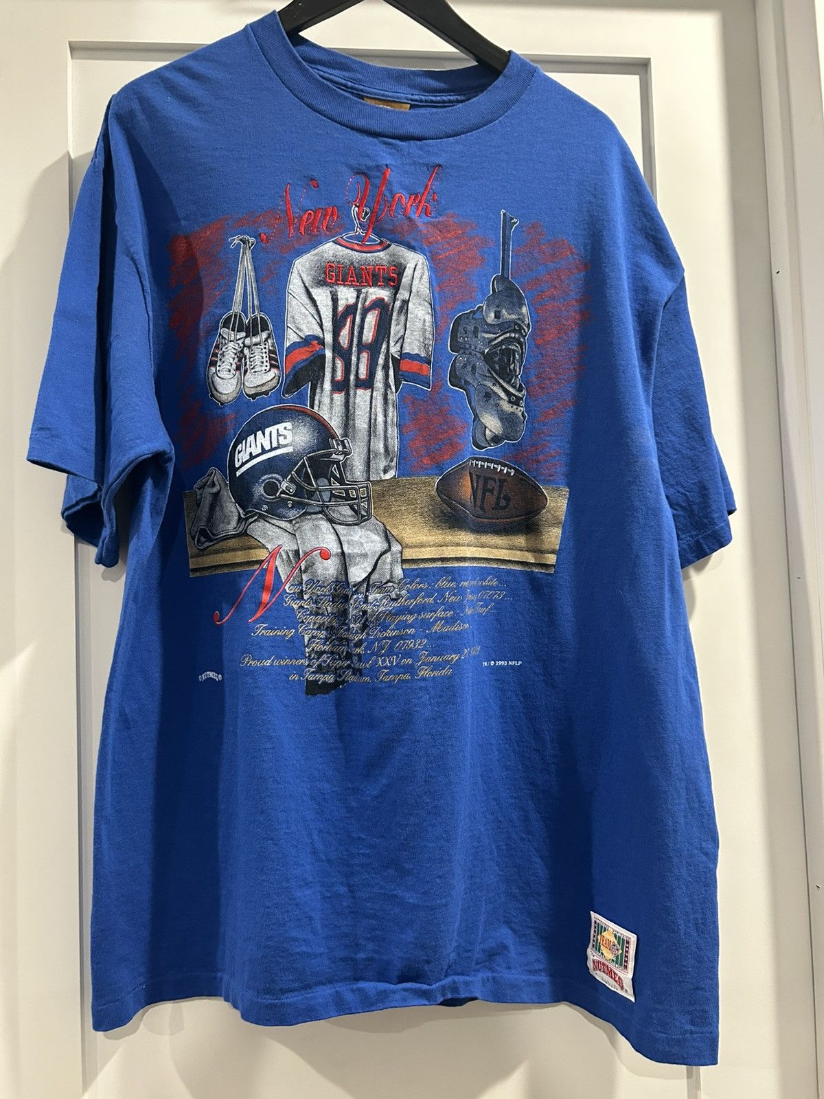 Nutmeg 90s Nutmeg Mills ‘New York Giants’ T-Shirt Made in USA Size US XL / EU 56 / 4 - 1 Thumbnail