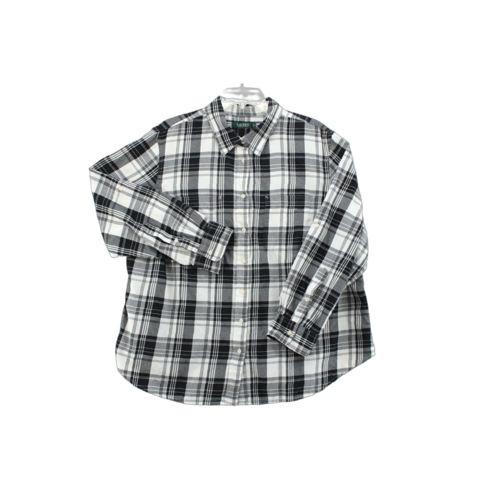 Ralph Lauren Lauren Ralph Lauren Flannel Shirt Womens 3X Black White Plaid Long Sleeve Soft Size XXL / US 16-18 / IT 52-54 - 1 Thumbnail