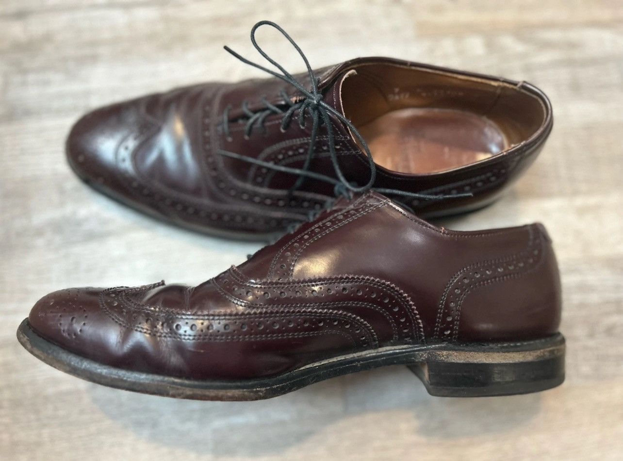 Allen Edmonds Allen Edmonds Lloyd Leather Wingtip Oxfords Burgundy Size 9 Size US 9 / EU 42 - 3 Thumbnail