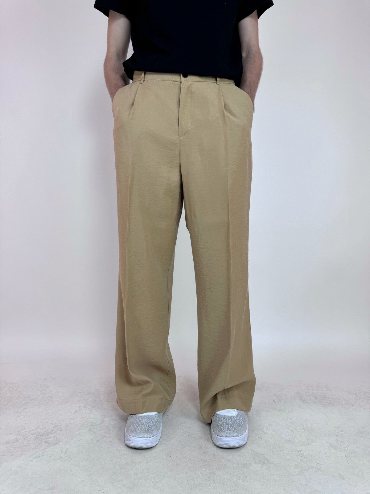 Zara Upcycled ZARA Pleated Trousers Viscose Pants wide legs sz 32 Size US 32 / EU 48 - 10 Thumbnail