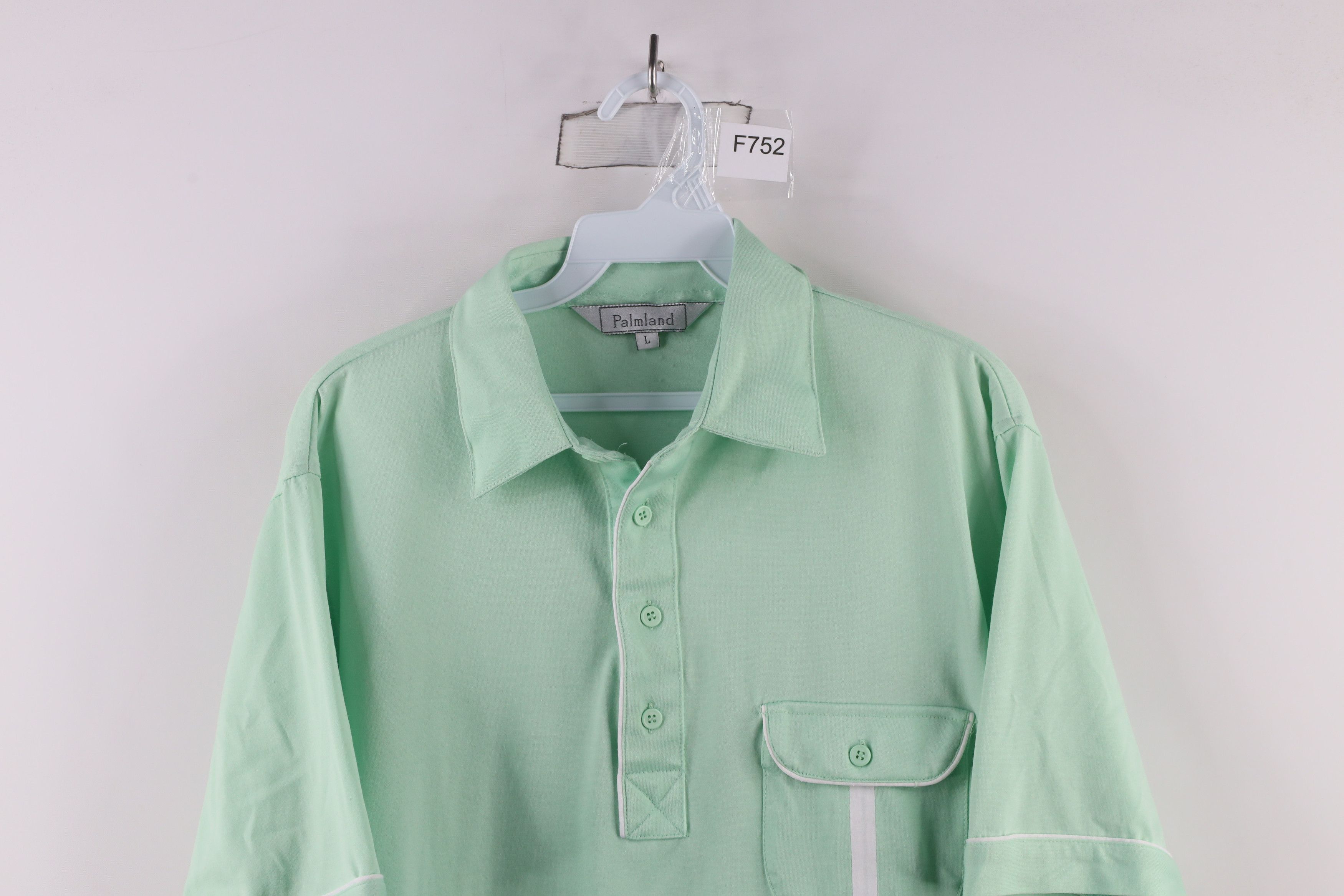 Vintage Vintage 90s Streetwear Short Sleeve Polo Shirt Mint Green Size US L / EU 52-54 / 3 - 2 Thumbnail