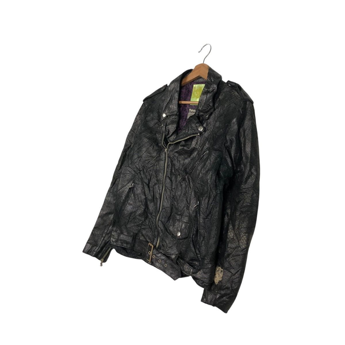 Japanese Brand 🔥VINTAGE BIKER LEATHER JACKET SWAGGER DOUBLE COLLAR Size US M / EU 48-50 / 2 - 4 Thumbnail