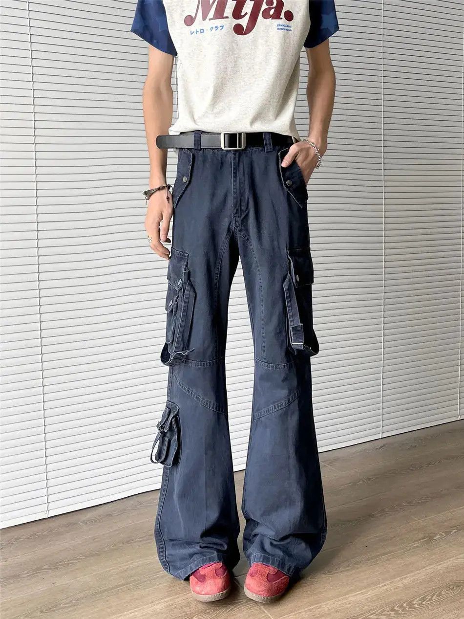 Japanese Brand Retro loose wide leg straight leg pocket jeans Size US 32 / EU 48 - 2 Thumbnail