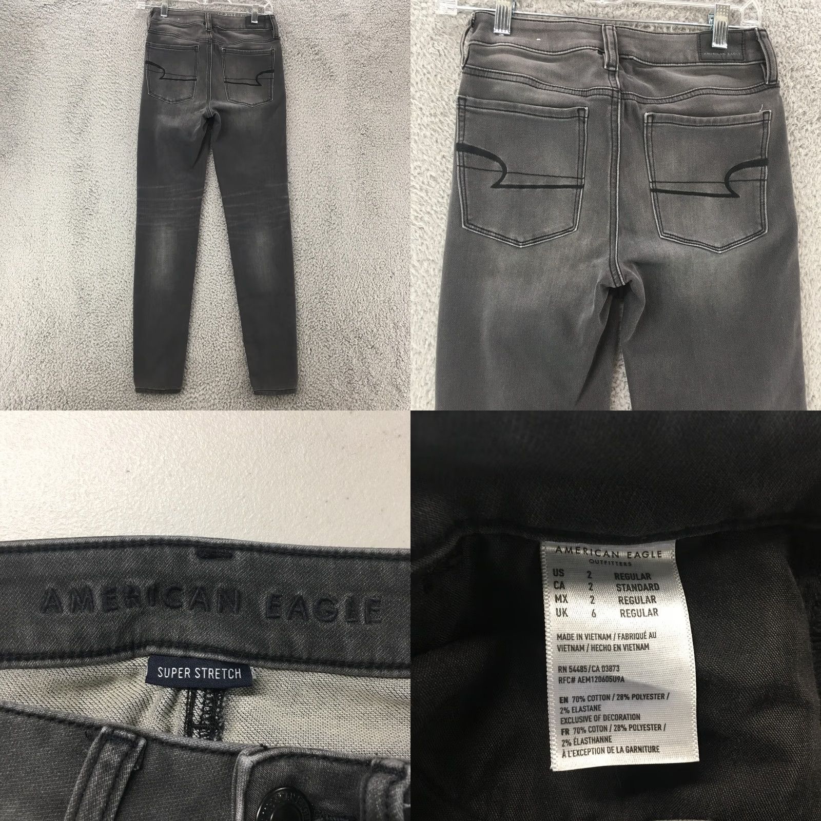 American Eagle Outfitters American Eagle Outfitters Jeans Womens 2 Gray Denim Mid Rise Zip Fly Skinny Stretch Size 26" / US 2 / IT 38 - 8 Thumbnail