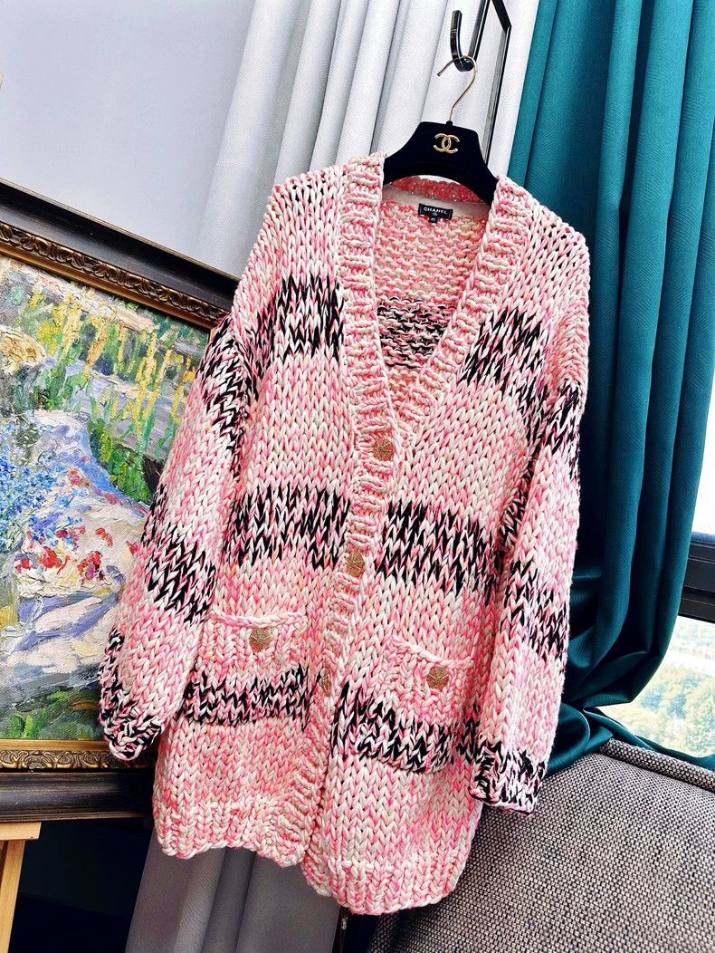 Chanel Chanel 20S Roof Series Pink and Black Cardigan coat Size S / US 4 / IT 40 - 1 Thumbnail