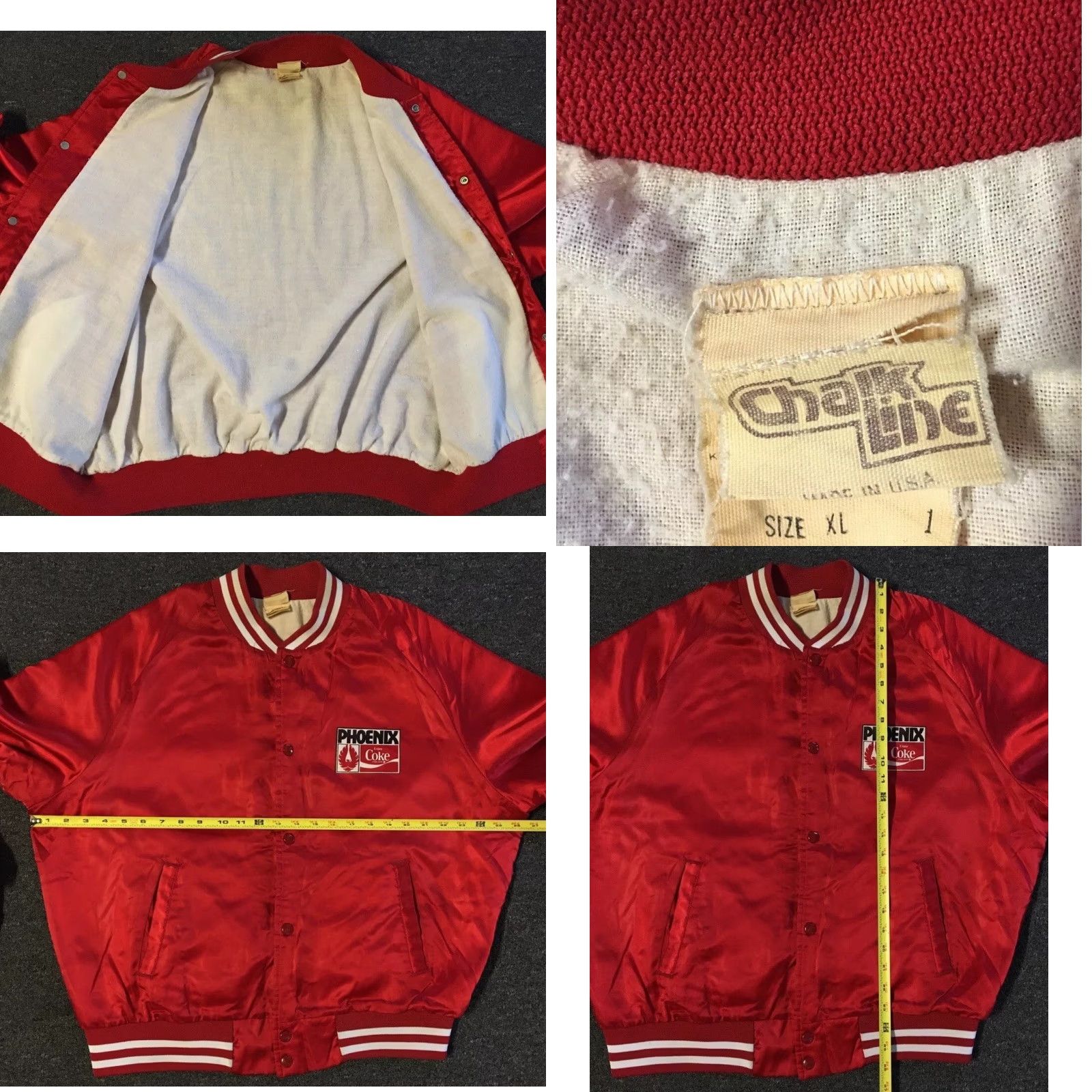 Vintage Vtg 80s Coke Phoenix Faded Promo Satin Jacket - Boxy Fit, 2XL, Blue, Coca Cola, US Made, Bomber, Mens Size US XXL / EU 58 / 5 - 11 Thumbnail