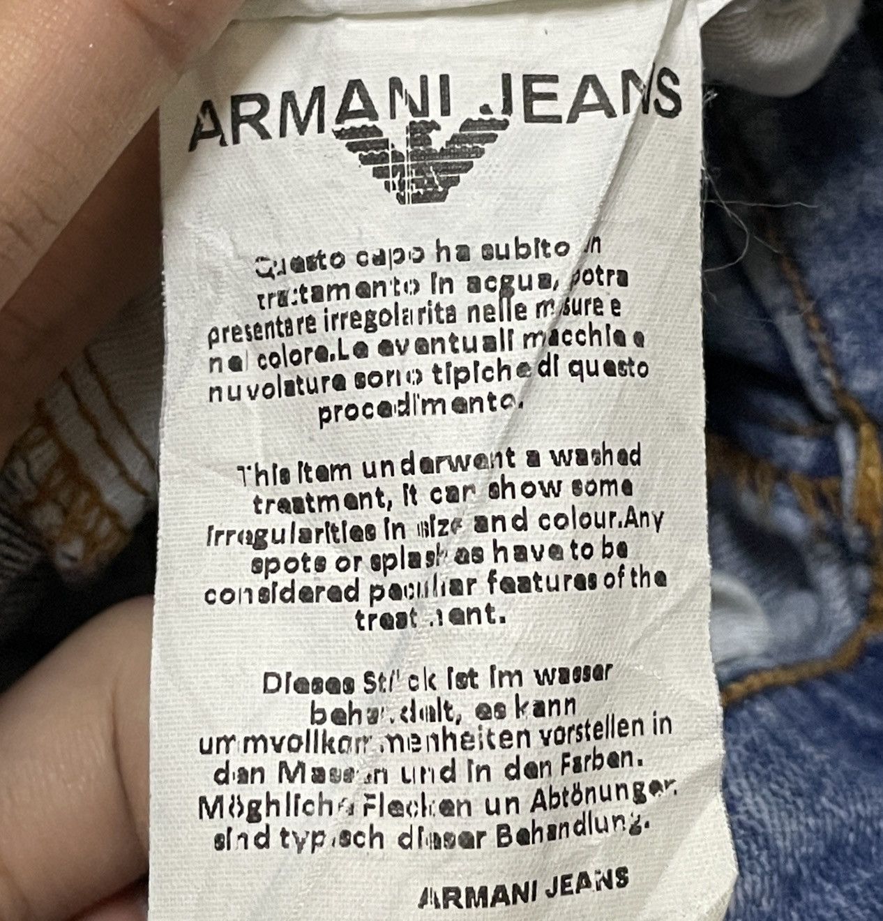 Giorgio Armani Rare Design Vintage Brand Giorgio Armani Ripped Jeans 2000s Size US 29 - 12 Thumbnail