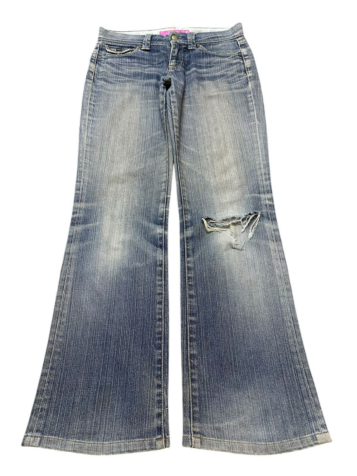 Uniqlo Vintage Japanese Uniqlo Faded Wash Distress Wide Leg Jeans Size US 30 / EU 46 - 1 Thumbnail