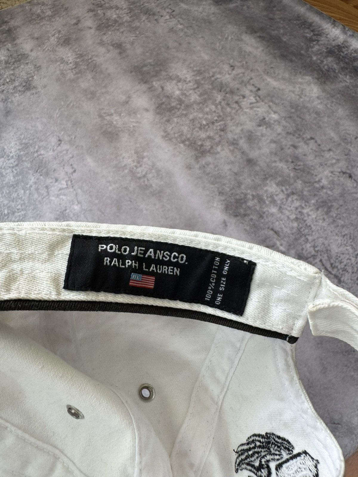 Polo Ralph Lauren × Vintage Vintage Polo Jeans company Ralph Lauren white cap hats Size ONE SIZE - 6 Thumbnail