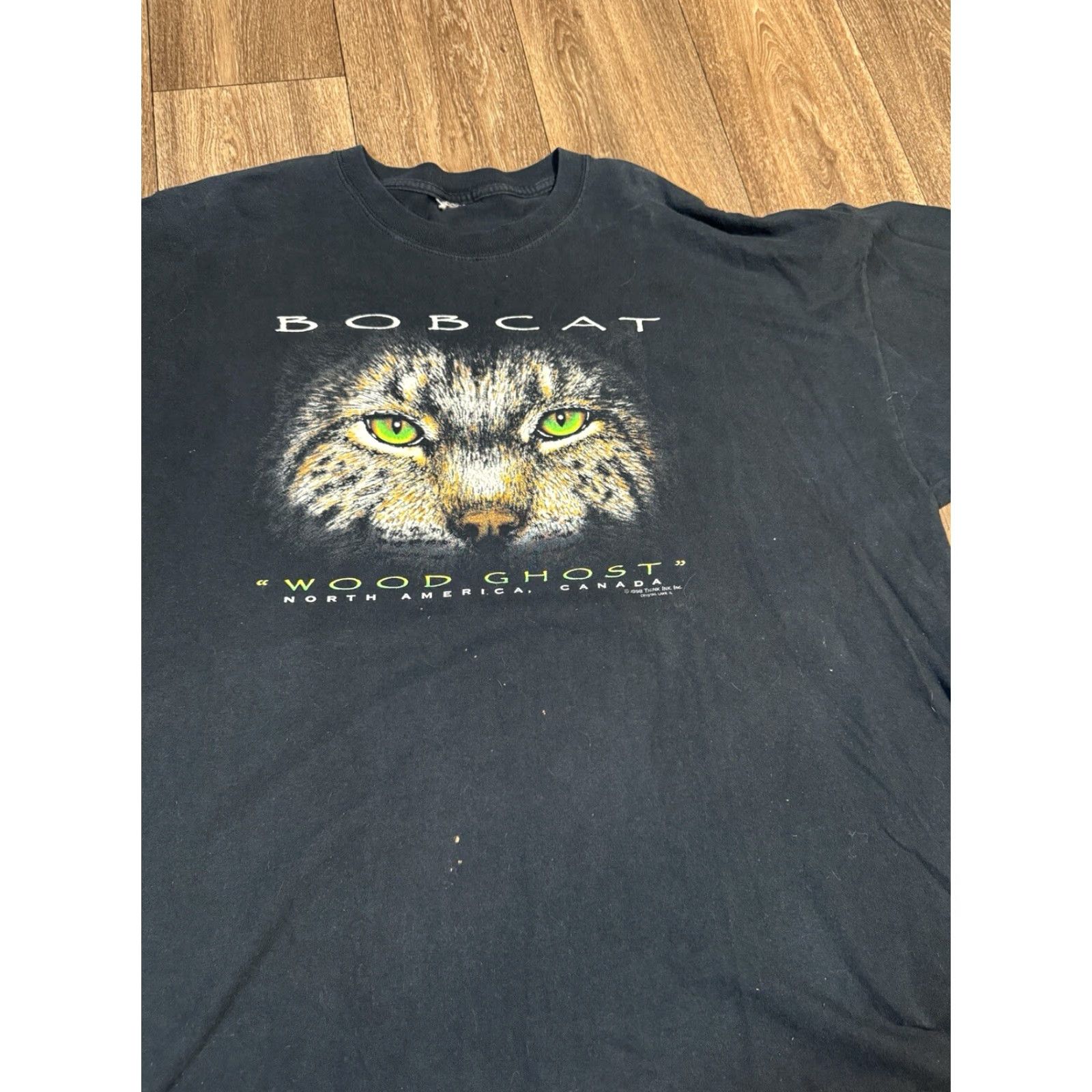 Vintage VINTAGE Bobcat Canada Animal Nature Big Cat Rescue T-Shirt 2XL Men Black 90s Cats Baskin Tshirt Size US XXL / EU 58 / 5 - 4 Thumbnail