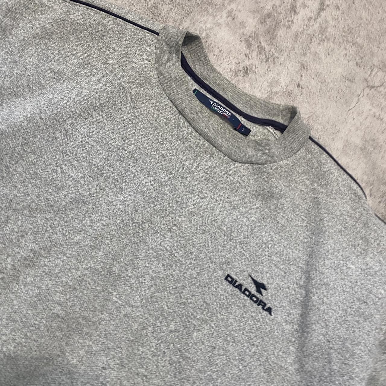 Diadora 90s Vintage Grey Diadora sweatshirt with Size US L / EU 52-54 / 3 - 3 Thumbnail