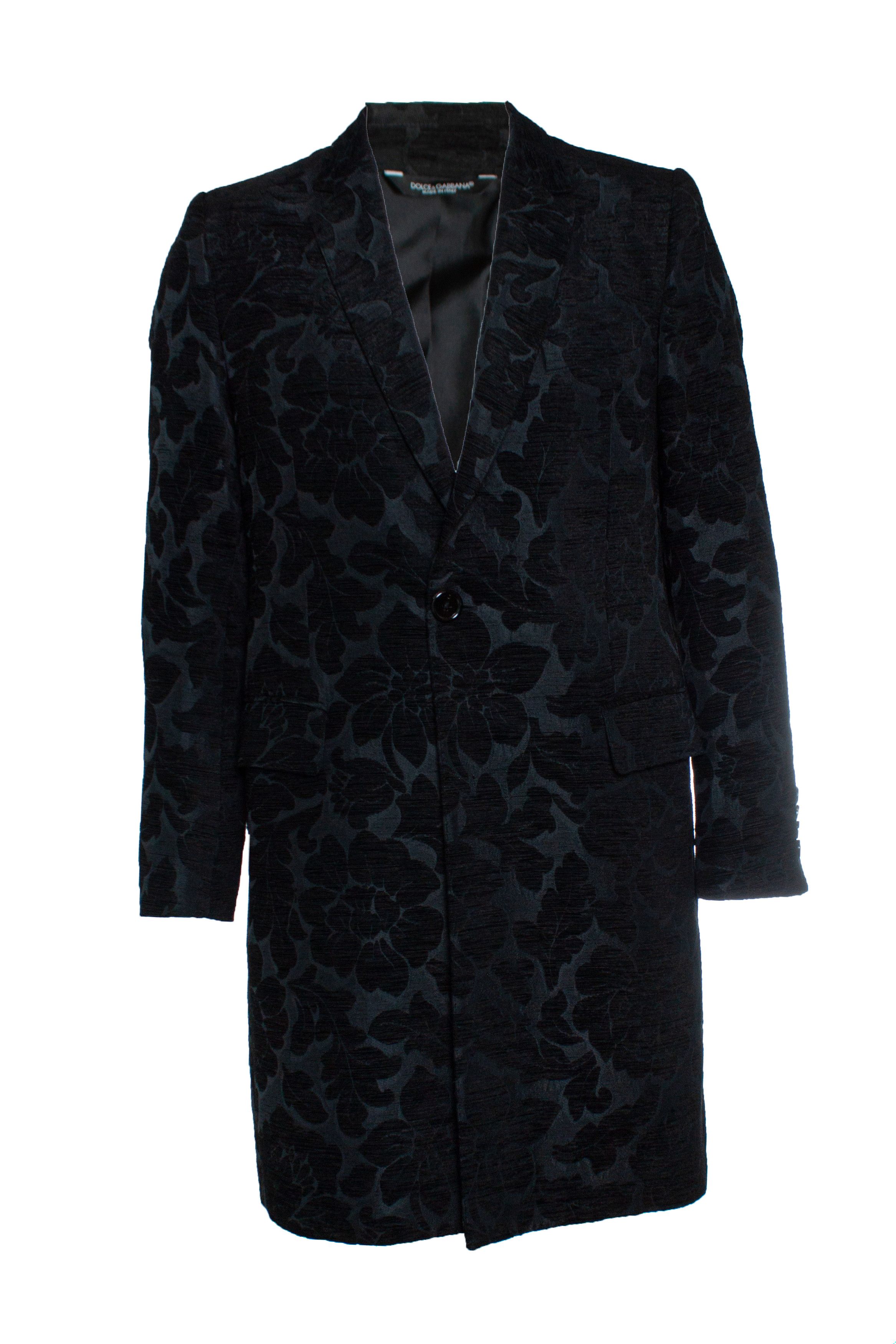 Dolce & Gabbana Dolce & Gabbana, Black jacquard woven coat Size US L / EU 52-54 / 3 - 1 Thumbnail