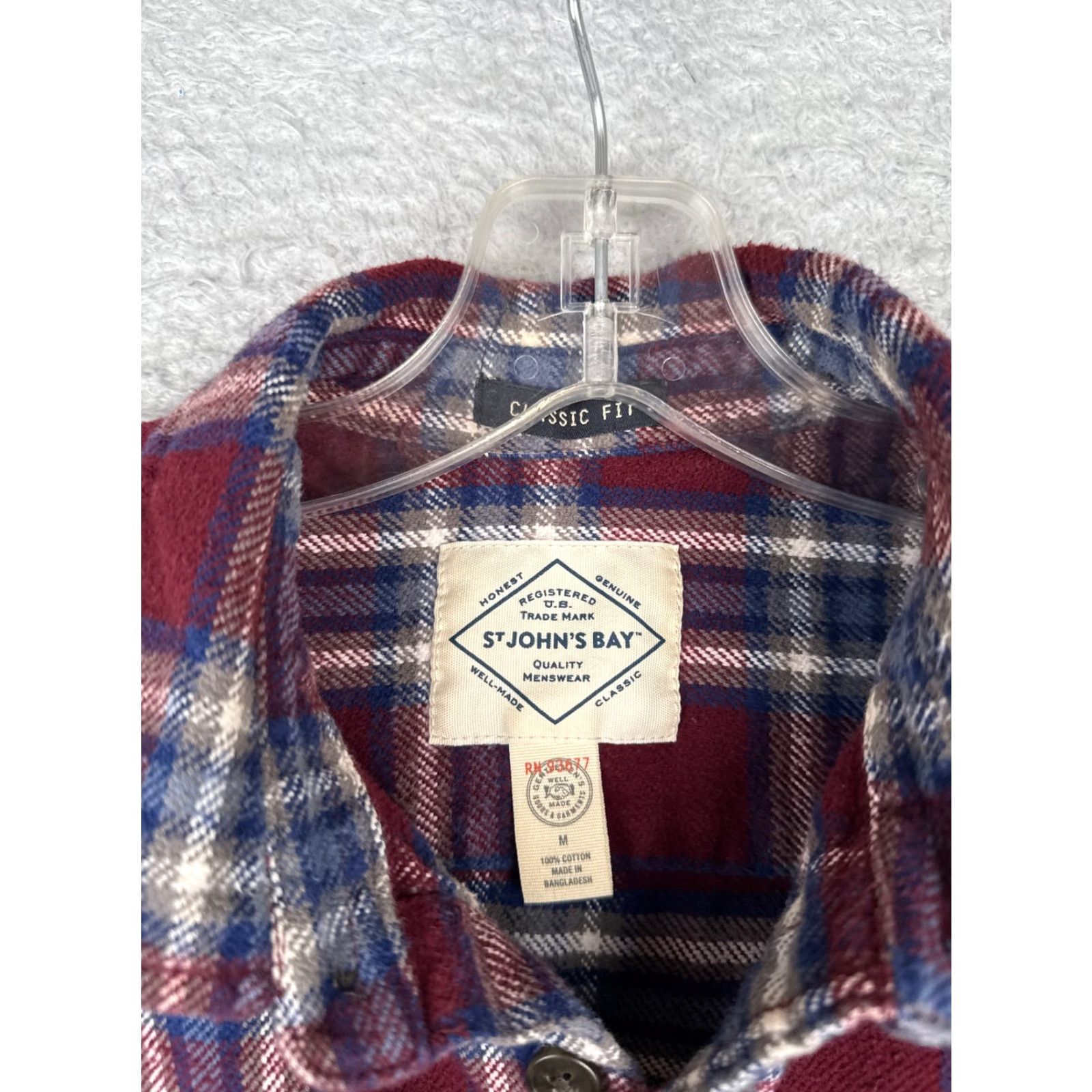 Vintage St. John's Bay Shirt Mens M Red Blue Button Up 100% Cotton Flannel Plaid Button-Up Casual Travel Workwear Mens Shirt Size US M / EU 48-50 / 2 - 7 Thumbnail