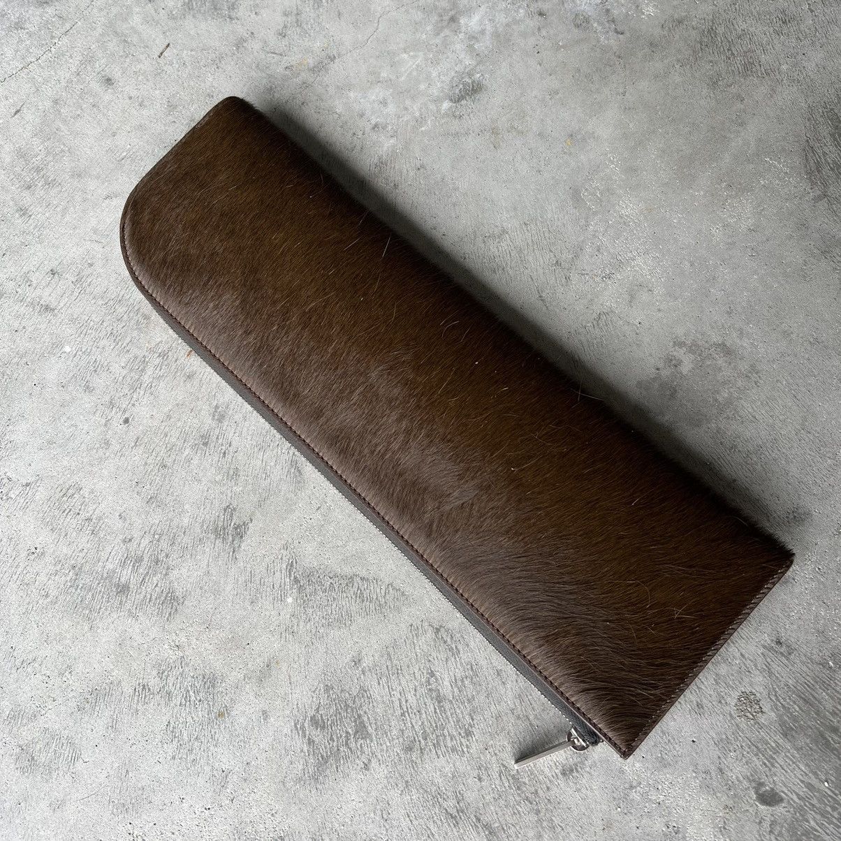 image of Large Rick Owens Cow Hair Wallet in Brown, Men's
