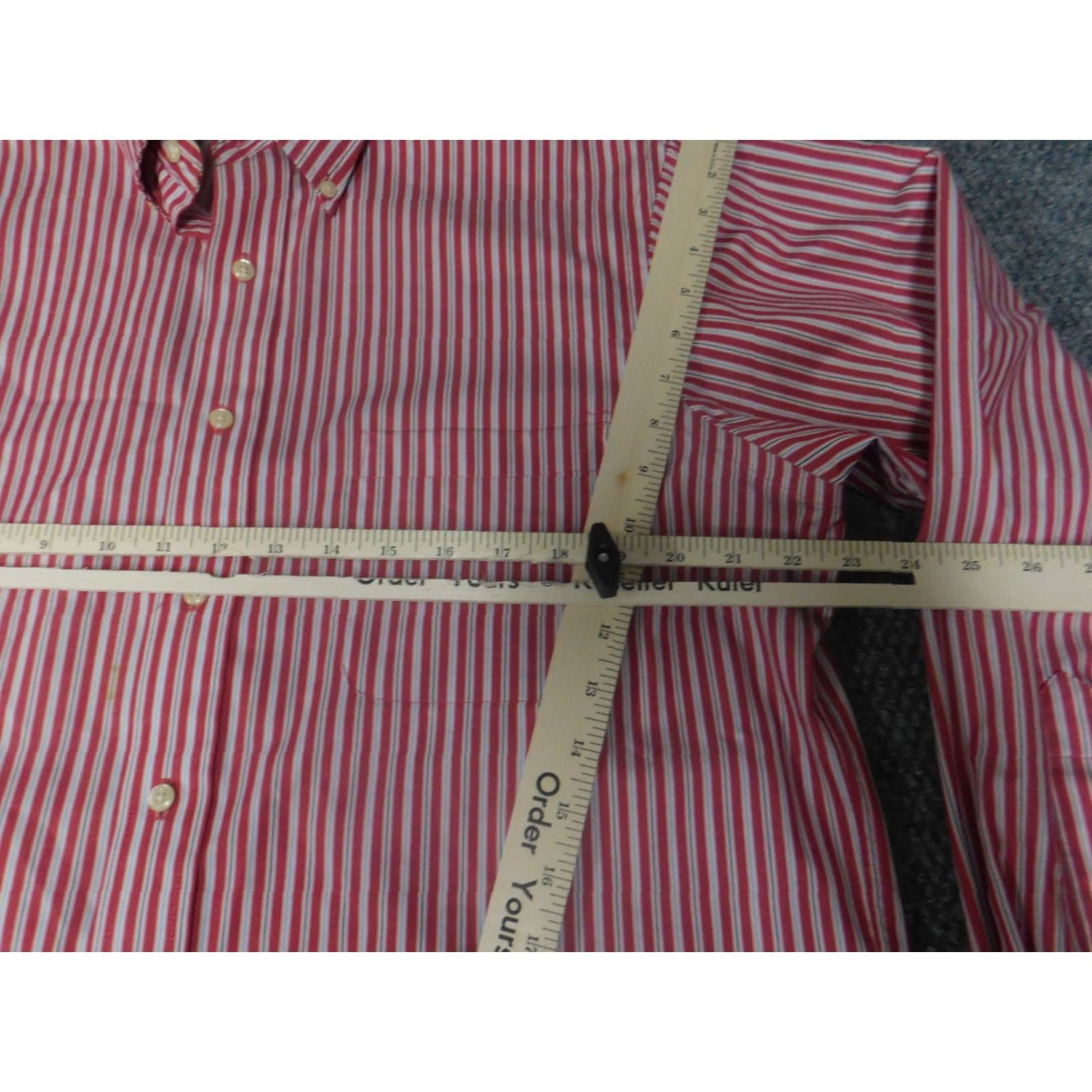 Izod IZOD Shirt Long Sleeve Red Striped Easy Care Button Up Classic Men L Size US L / EU 52-54 / 3 - 5 Thumbnail