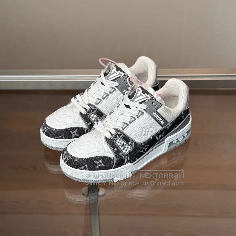 Louis Vuitton Louis Vuitton Trainer Grey and White Cowboy Board Shoes Size US 5 / EU 37 - 1 Thumbnail