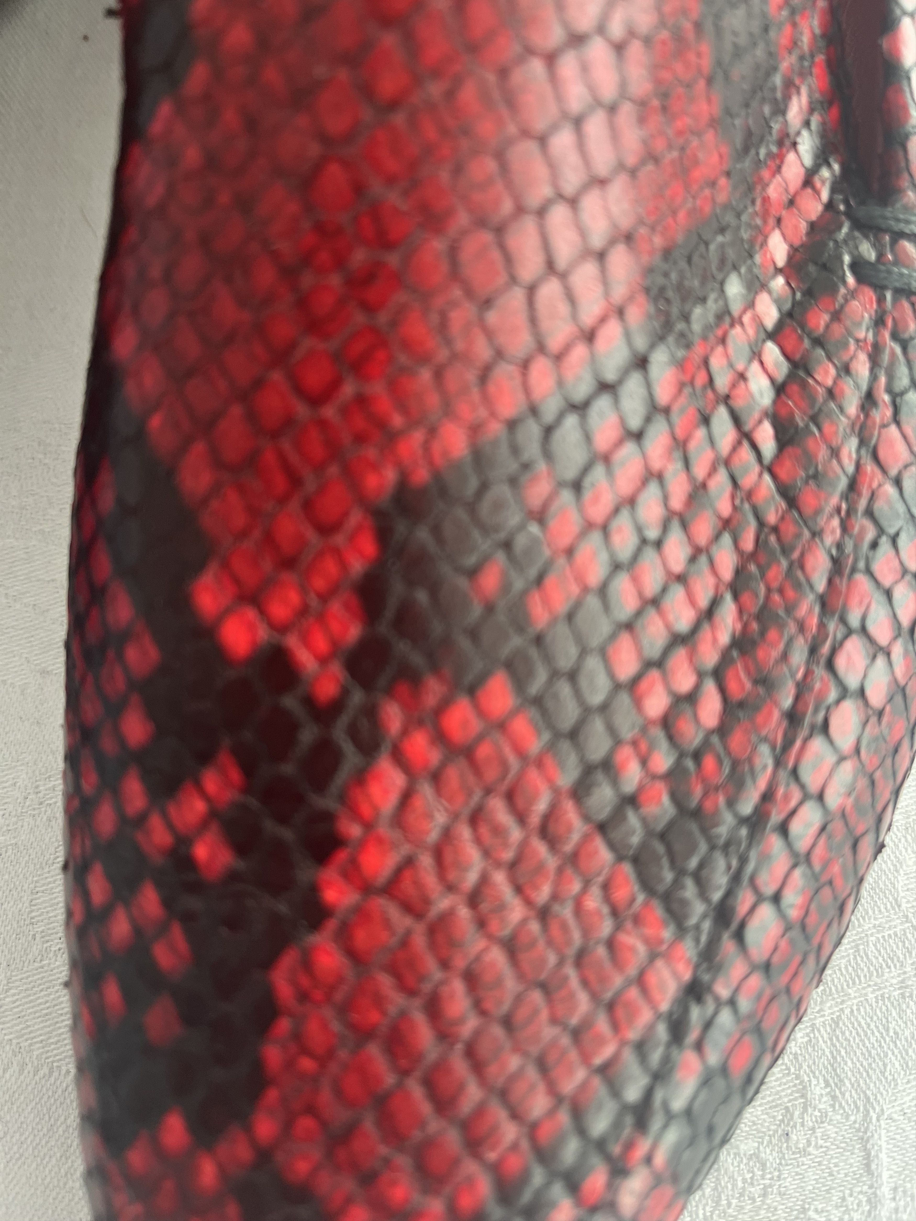Paul Smith Red and black leather snakeskin design loafers/flats Size US 10 / IT 40 - 7 Thumbnail