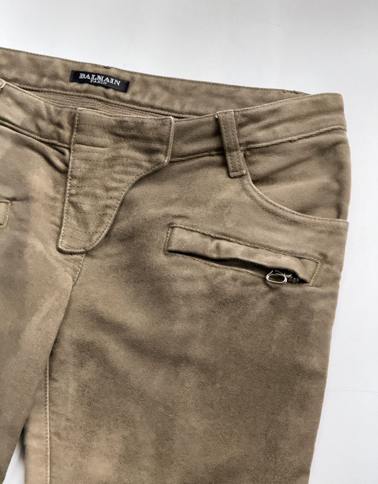 Balmain BALMAIN Decarnin SS 2010 Wax ‘Stain’ Biker Denim Zip Jeans Size US 28 / EU 44 - 13 Thumbnail