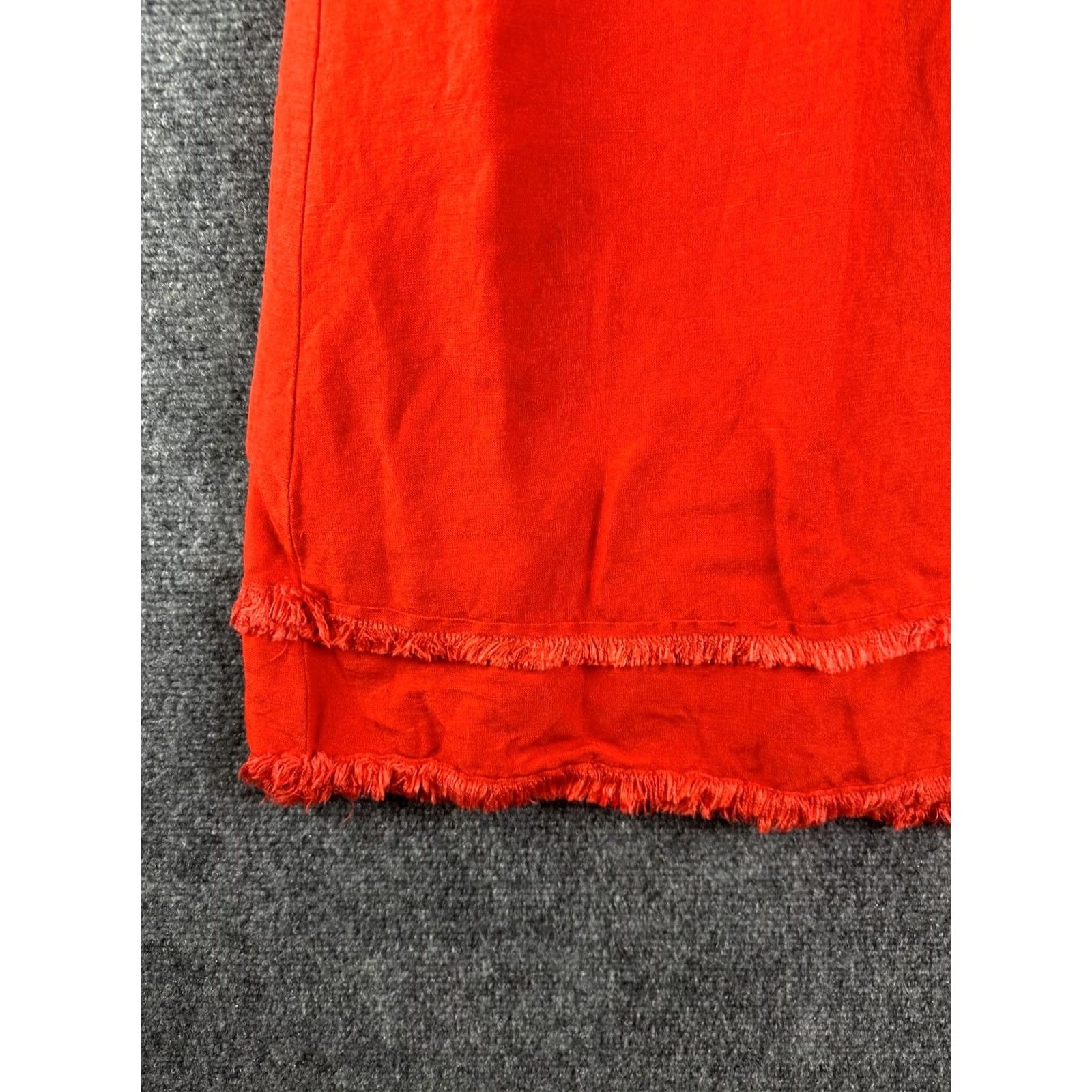 Vintage Ashley Stewart Skirt Womens 16W Red Fringe Maxi Back Zip Linen Size 38" / US 16 / IT 52 - 2 Thumbnail