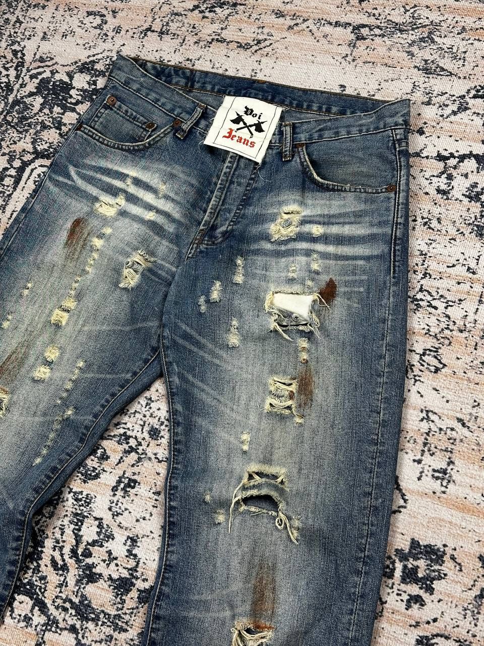 Japanese Brand Vintage Avant Garde Destroyed Punk Baggy Denim Jeans Size US 32 / EU 48 - 3 Thumbnail