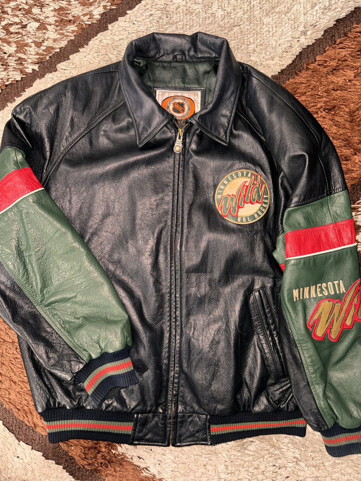 NHL MINNESOTA WILD NHL HOCKEY LEATHER JERSEY Size US M / EU 48-50 / 2 - 2 Thumbnail