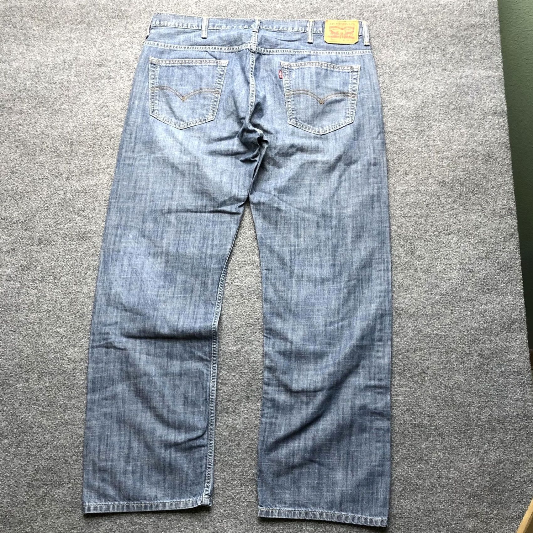 Levi's Levi's Jeans Mens Relaxed Straight Light Wash Blue Denim Zip Fly 41x32 XL Regular 5-Pocket Backs Rib Patch Logo Mens Size US 36 / EU 52 - 5 Thumbnail