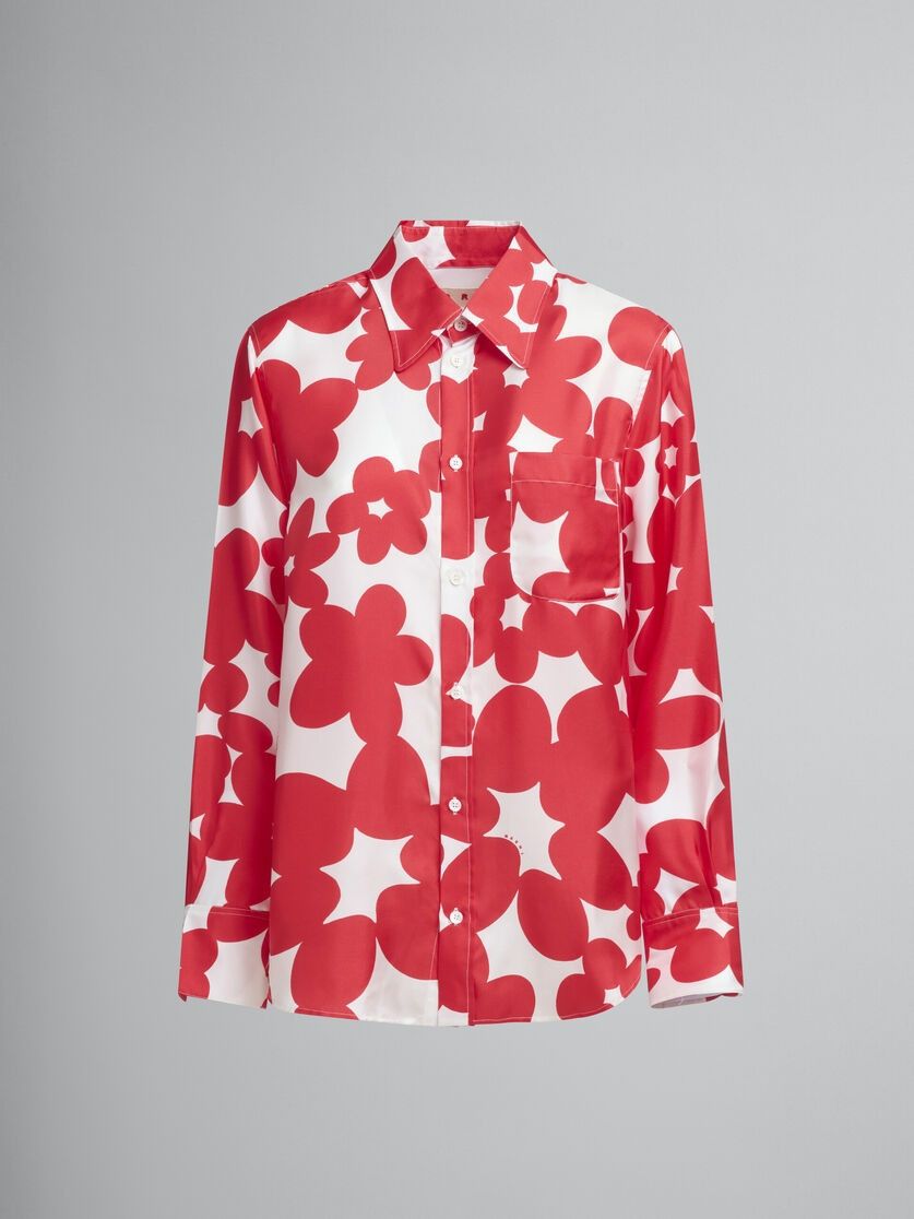 Marni o1f1d3z0326 Bowling Shirt in White/Red Size L / US 10 / IT 46 - 1 Thumbnail