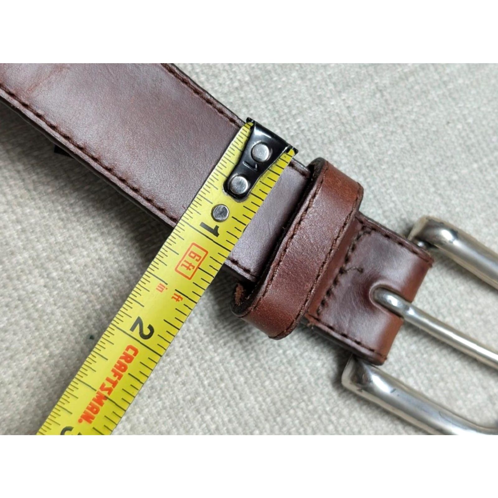 Brighton VINTAGE Brighton leather belt Fisherman brown 42 Mens Belt width 1-1/8" 40-42 Ivy League Concho PREPPY golf FLY FISHING Size 42 - 7 Thumbnail