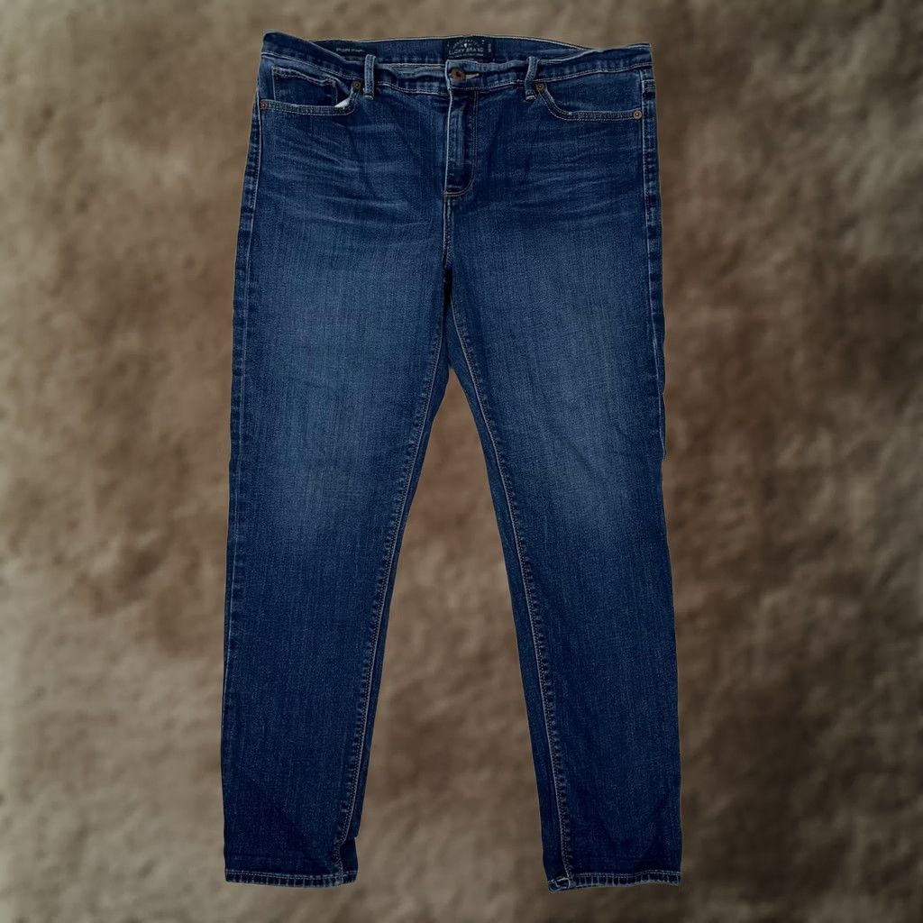 Lucky Brand Lucky Brand Brooke Skinny Jeans Womens 14 Blue Medium Wash Denim Slim 5-Pocket Handcrafted Logo Buttons Zip Fly Pants Womens Size 36" / US 14 / IT 50 - 1 Thumbnail