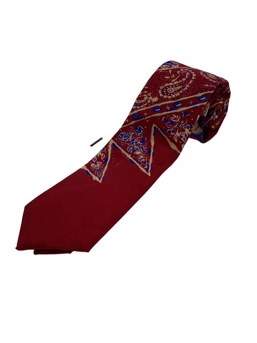 Yohji Yamamoto yohji yamamoto POUR HOMME Silk Red All-Over Print Men's Tie Size ONE SIZE - 1 Thumbnail