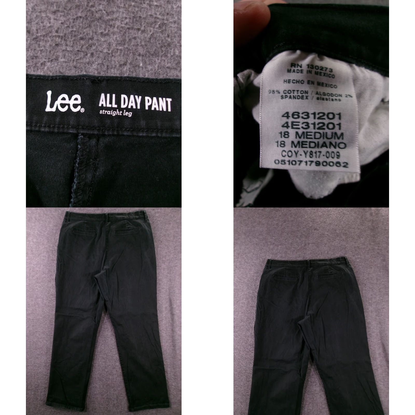 Lee LEE Plus Size 18 Black Chino Pants Women Straight Leg Casual Office Everyday Size 40" / US 18 - 8 Thumbnail