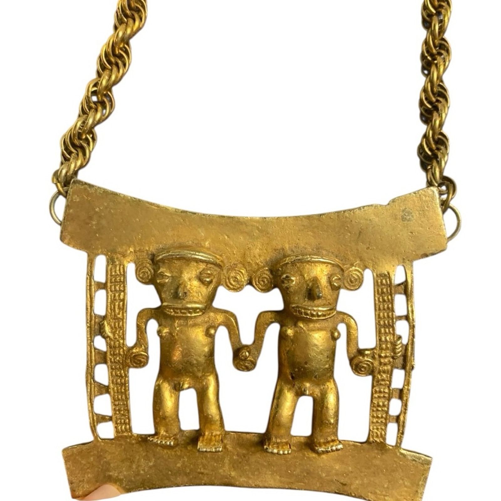 Vintage 70s Vintage Diquis Costa Rica Figure Large Pendant Necklace Size ONE SIZE - 5 Thumbnail